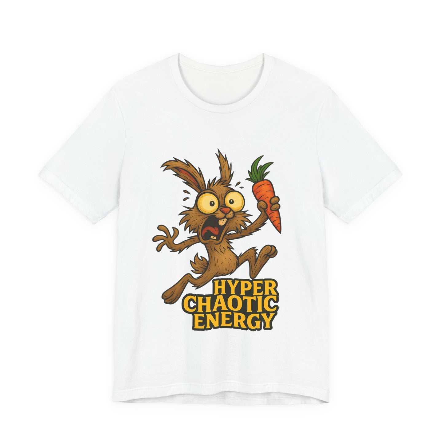 Rabbit Cartoon Tee - "Hyper Chaotic Energy" / "Rabbits Let Me Overthink About It" Graphic T-Shirt