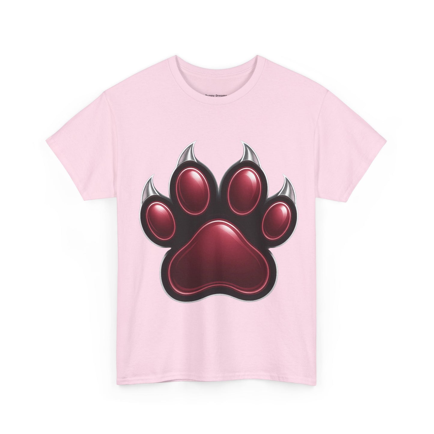 Stylish Unisex Heavy Cotton Tee with Bold Red Paw Print, Pet Lover Gift, Animal Rescue Fundraiser, Casual Wear, Everyday Essentials