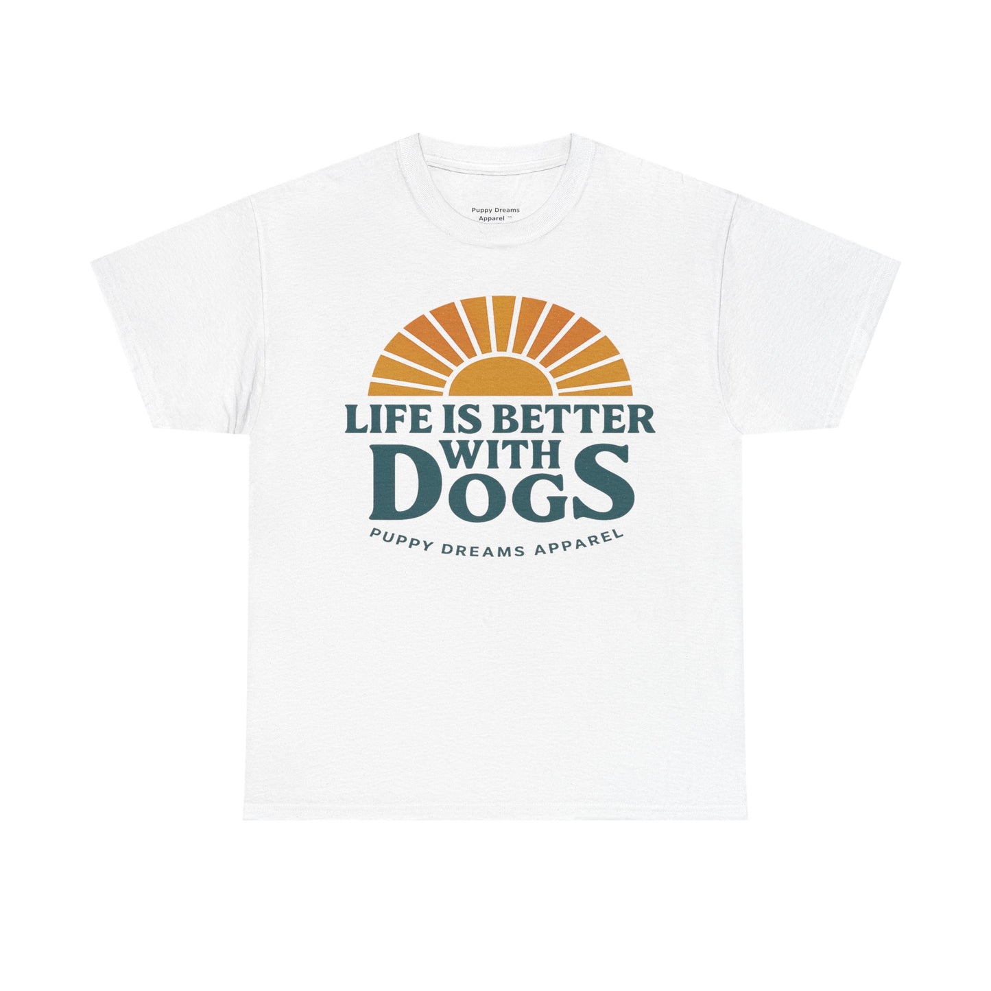 Life is Better with Dogs Unisex Heavy Cotton Tee, Dog Lover Gift, Pet Owner Apparel, Fun Casual Wear, Perfect for Dog Lovers