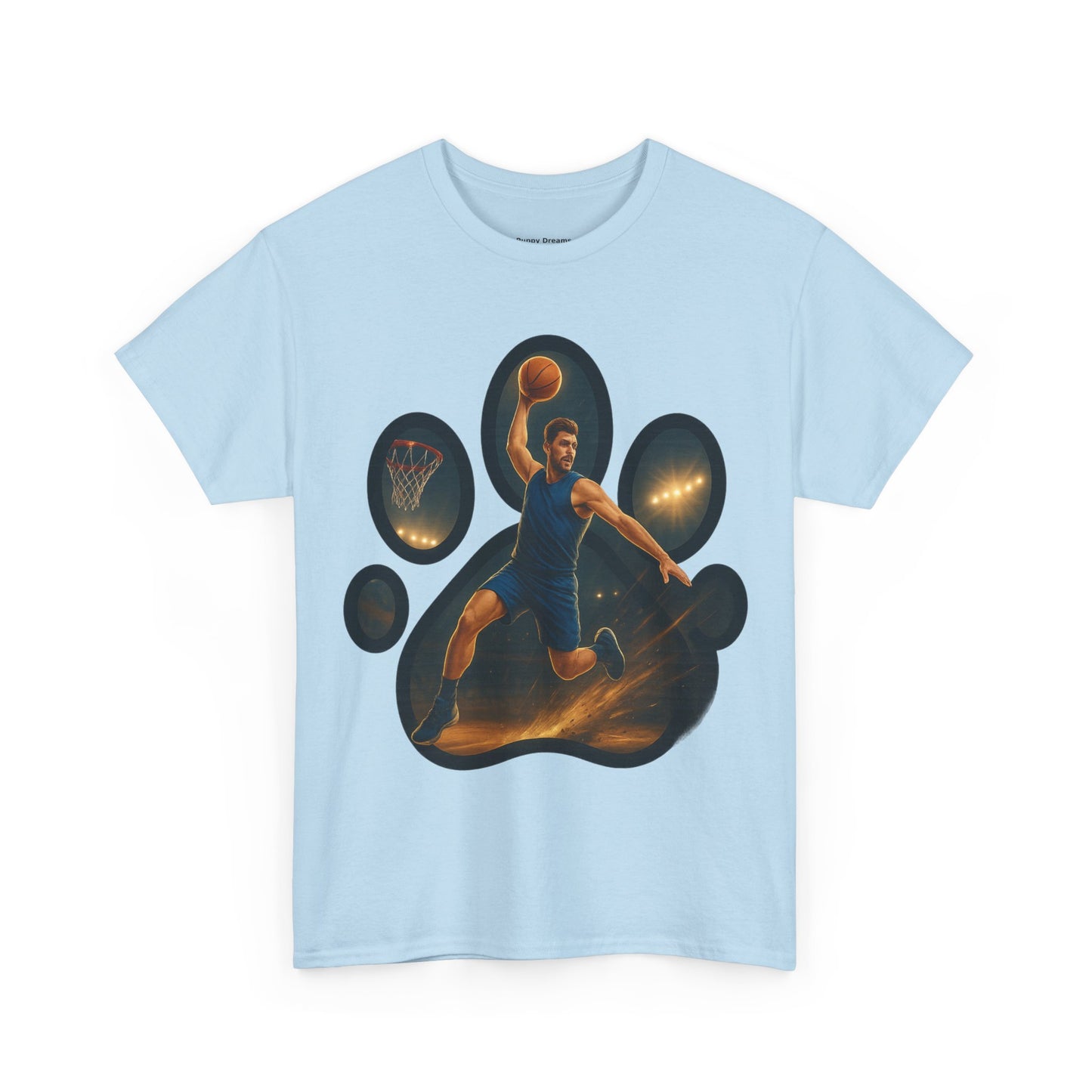 Paw Print Sports Tee | Unisex Heavy Cotton T-Shirt, Animal Lover Gift, Athletes Apparel, Cool Gym Wear, Unique Pet Lover Gift