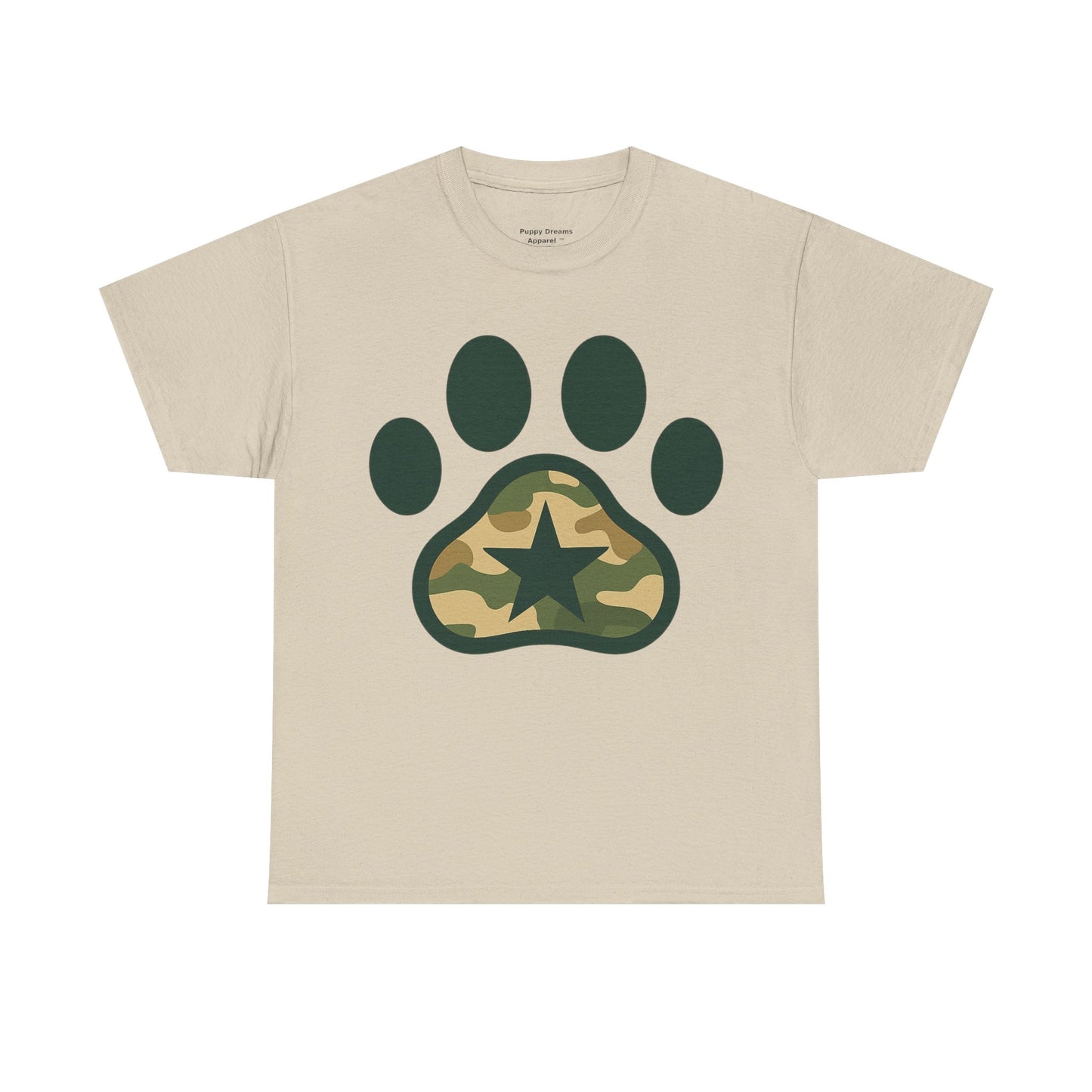 Camo Paw Print Tee, Animal Lover Shirt, Unisex Cotton T-Shirt, Pet Owner Gift, Casual Wear, Nature-Themed Apparel