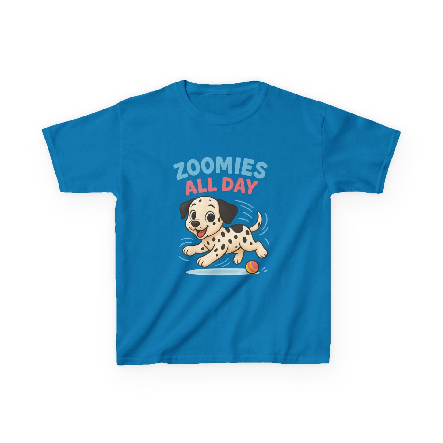 Kids Dalmatian Zoomies Tee, Funny Dog T-Shirt, Kids Playwear, Animal Lover Gift, Pet-Themed Apparel