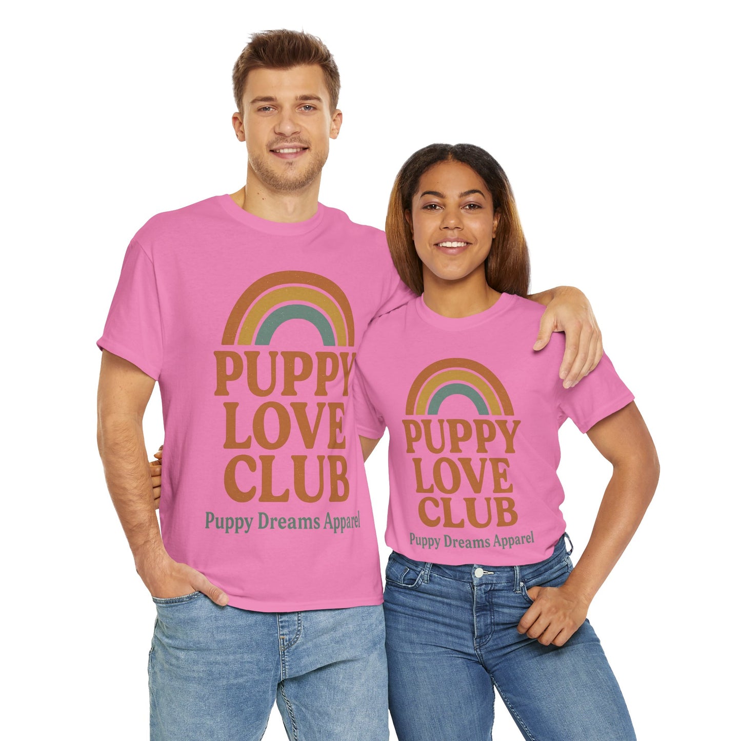 Puppy Love Club Unisex Heavy Cotton Tee, Dog Lover Shirt, Pet Owner Gift, Cute Graphic Tee, Animal Enthusiast Apparel, Casual Everyday Wear