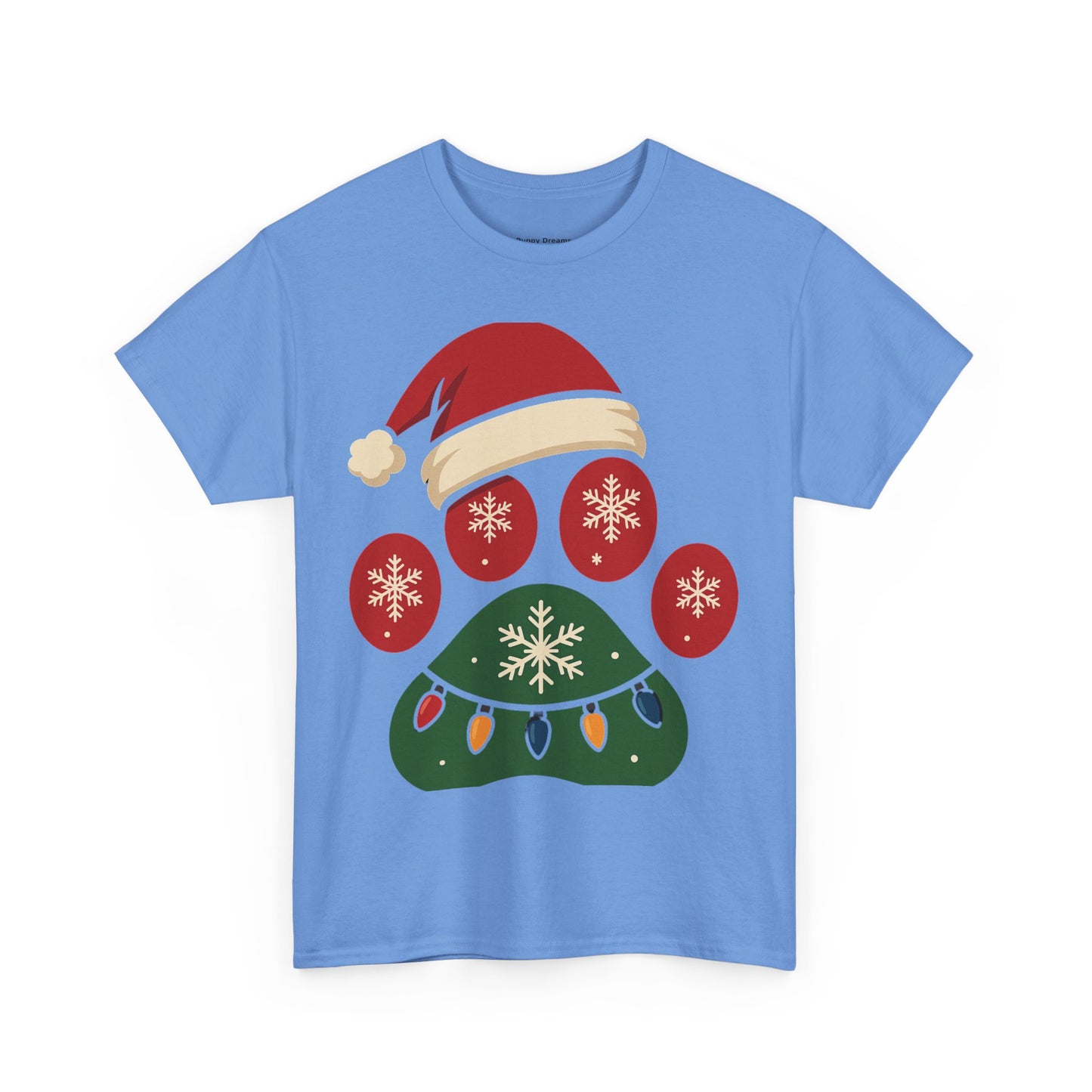 Festive Dog Paw Print Tee, Holiday T-Shirt for Pet Lovers, Christmas Casual Wear, Cute Pet Apparel, Winter Gift Idea