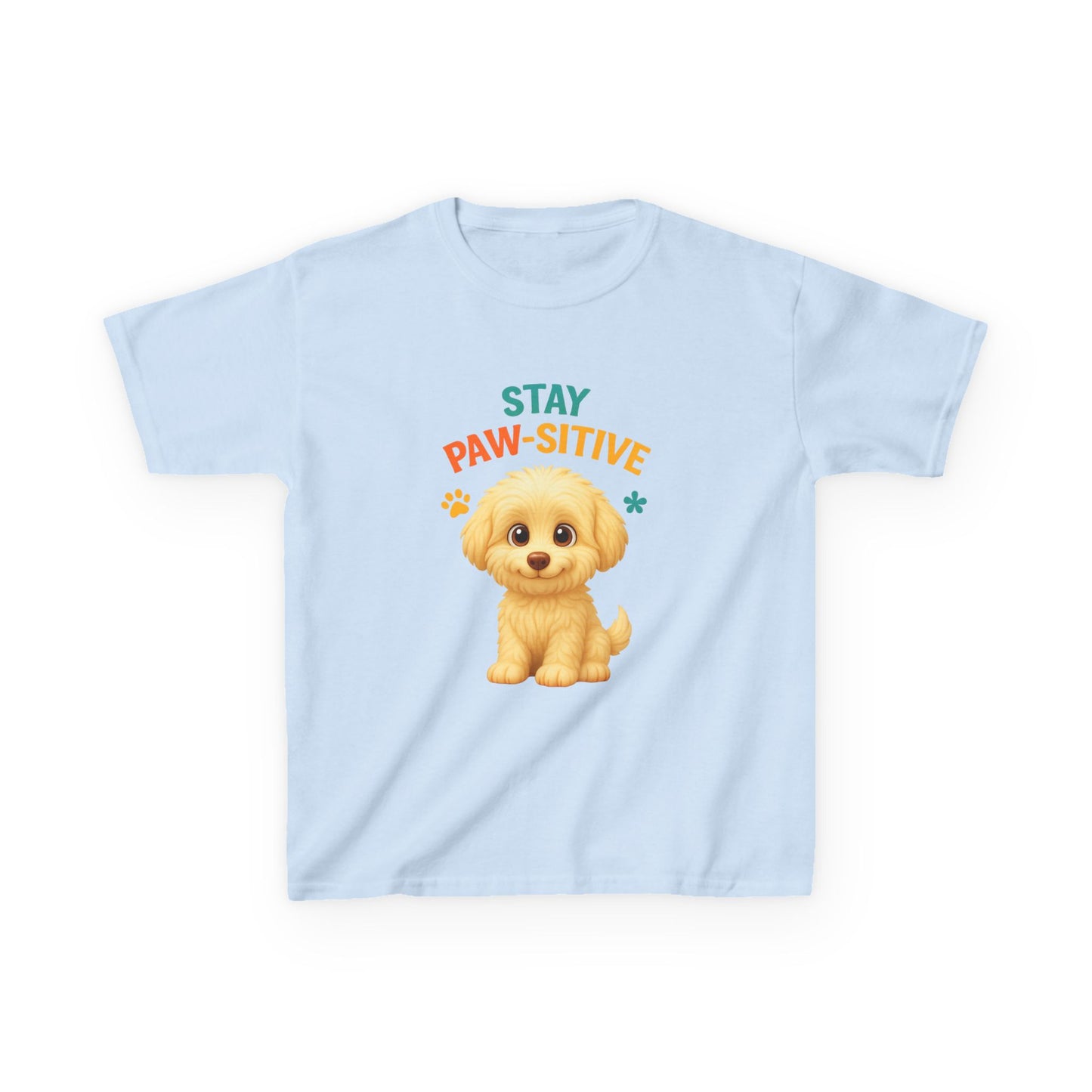 Kids Paw-sitive Tee, Cute Dog T-Shirt, Fun Gift for Animal Lovers, Birthday Apparel, Pet-Themed Kids Clothing