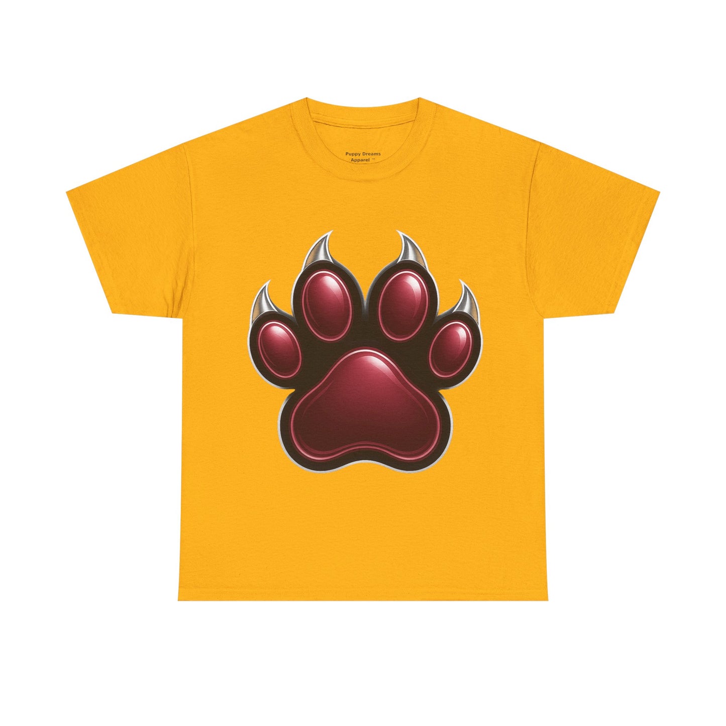 Stylish Unisex Heavy Cotton Tee with Bold Red Paw Print, Pet Lover Gift, Animal Rescue Fundraiser, Casual Wear, Everyday Essentials