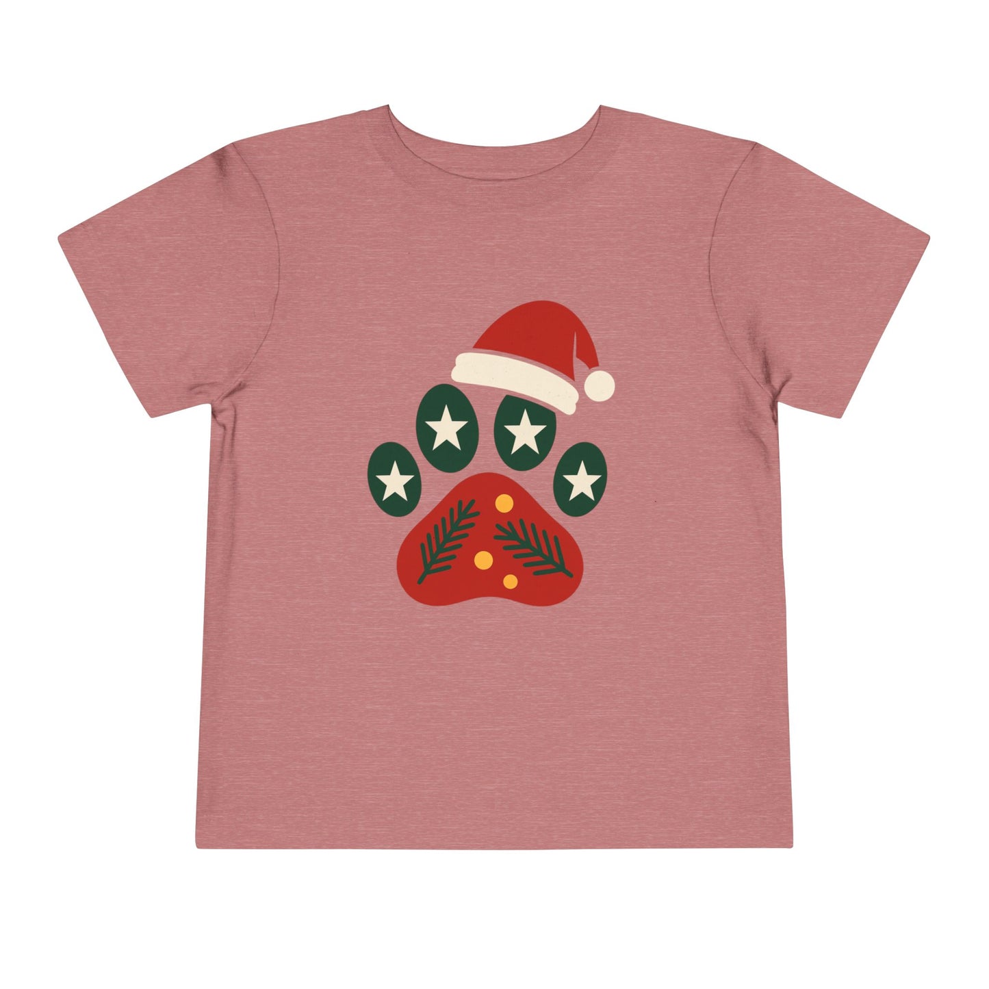 Festive Toddler Tee with Christmas Paw Print Design, Holiday Outfit, Kids Christmas Shirt, Cute Gift for Toddlers, Infant Apparel