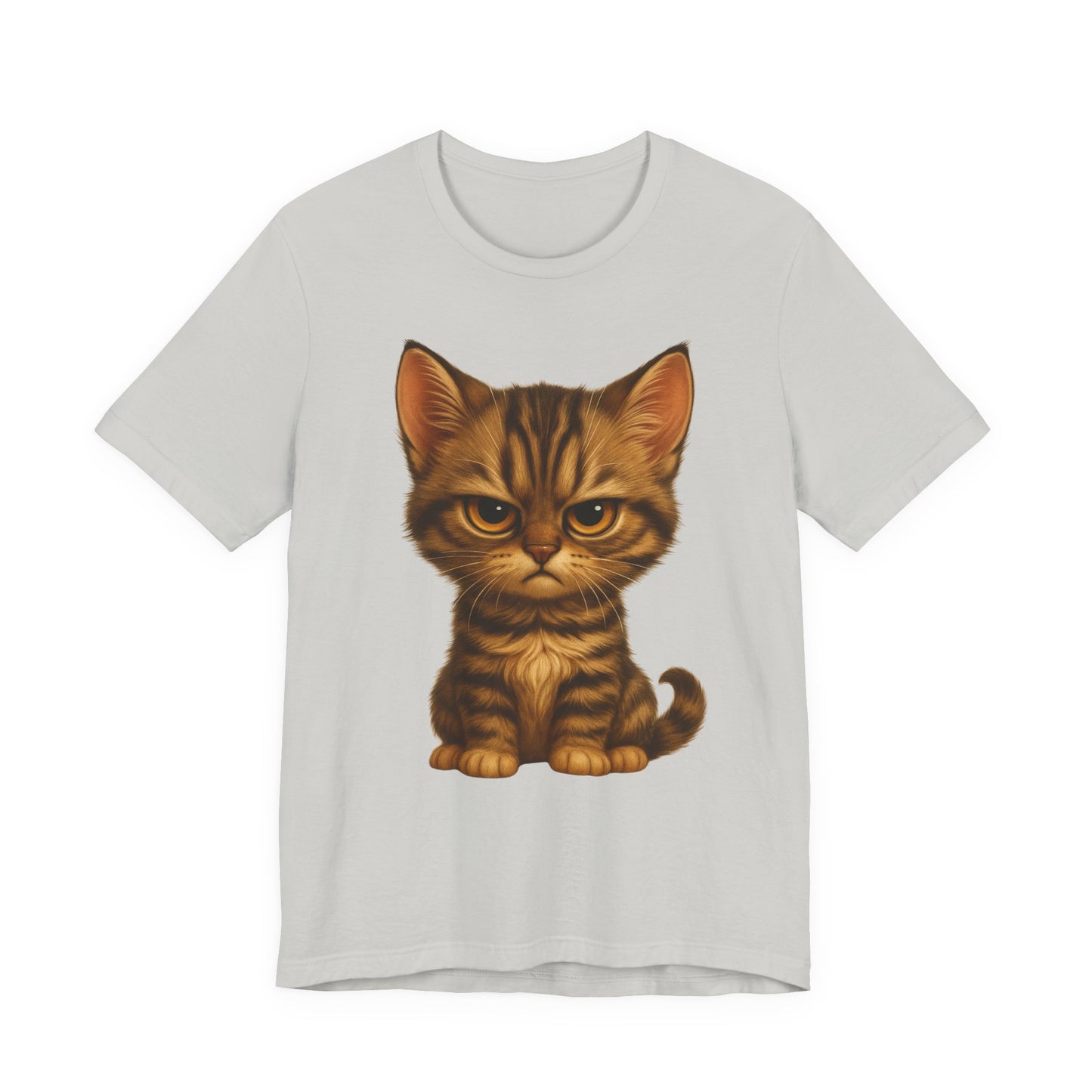 Cute Grumpy Tabby Kitten T-Shirt — Adorable Cat Graphic Tee