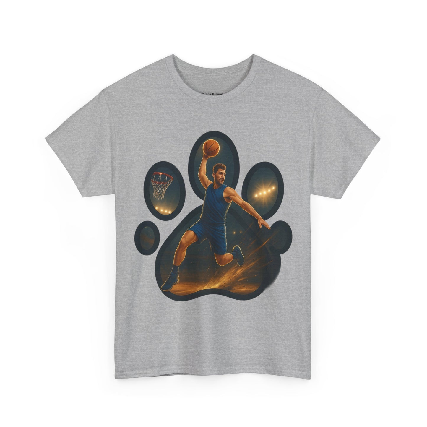 Paw Print Sports Tee | Unisex Heavy Cotton T-Shirt, Animal Lover Gift, Athletes Apparel, Cool Gym Wear, Unique Pet Lover Gift