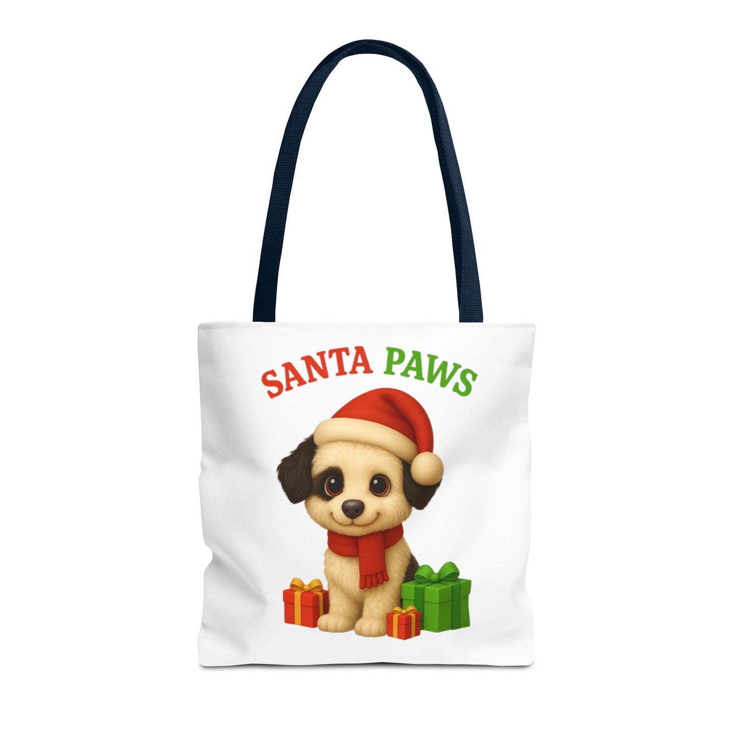 Christmas Dog Tote Bag, Pet Lover Gift, Santa Paws Eco-friendly Bag, Holiday Shopping Tote, Cute Puppy Design, Dog Owner Accessory