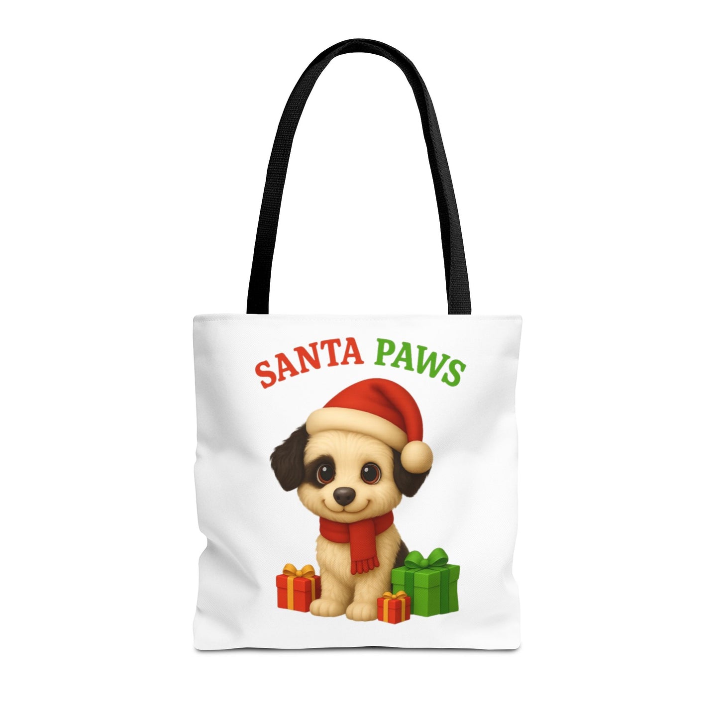 Christmas Dog Tote Bag, Pet Lover Gift, Santa Paws Eco-friendly Bag, Holiday Shopping Tote, Cute Puppy Design, Dog Owner Accessory