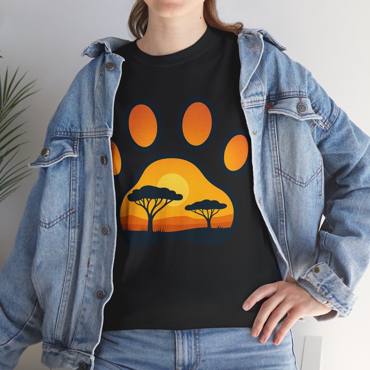 Sunset Paw Print Unisex Tee, Animal Lover Shirt, Nature Graphic T-Shirt, Gift for Pet Owners, Outdoor Adventure Apparel