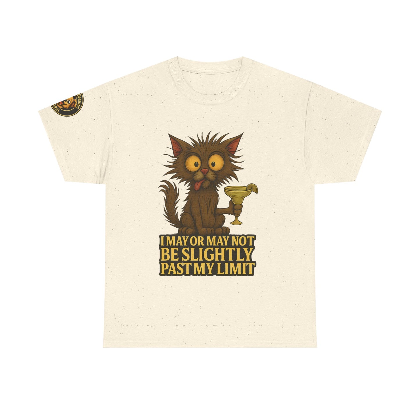 Cat Drinking Wine T‑Shirt — “I May Or May Not Be Slightly Past My Limit” Funny Graphic Tee