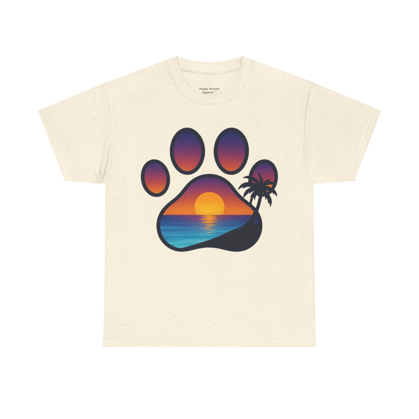 Sunset Beach Paw Print Tee | Pet Lovers Shirt, Gift for Dog Owners, Casual Wear, Summer Vibes, Animal Lover Apparel