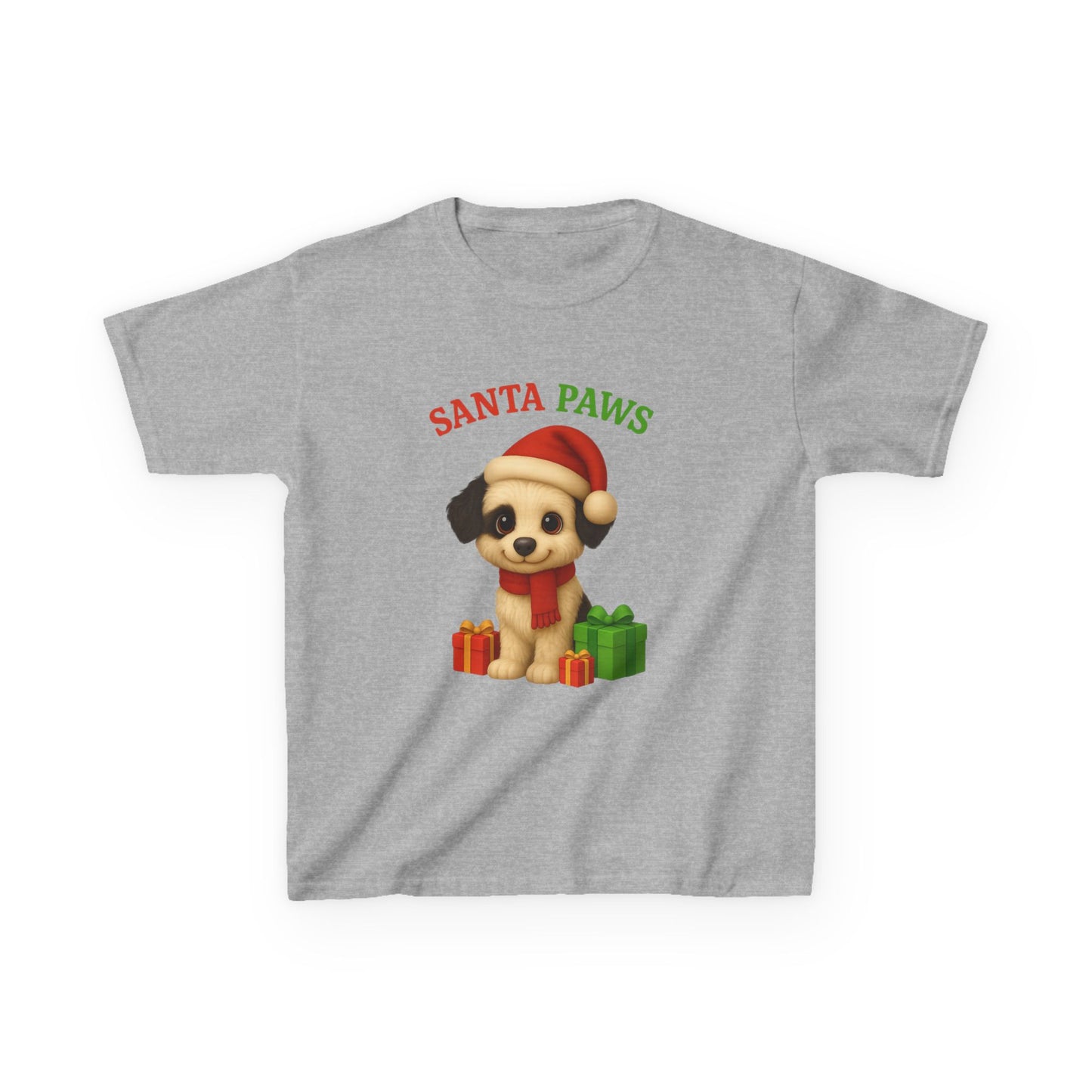 Kids Santa Paws Tee, Adorable Holiday Dog T-Shirt, Christmas Gift for Boys and Girls, Cute Pup Design, Holiday Apparel, Festive Kids Wear