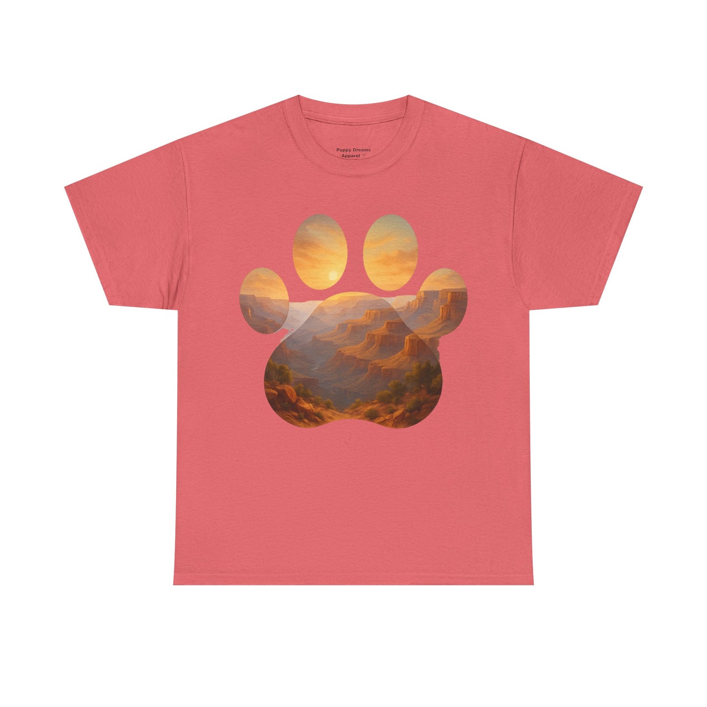 Sunset Paw Print Tee, Unisex T-Shirt for Pet Lovers, Cute Animal Graphic Shirt, Comfortable Everyday Wear, Gift for Dog Owners