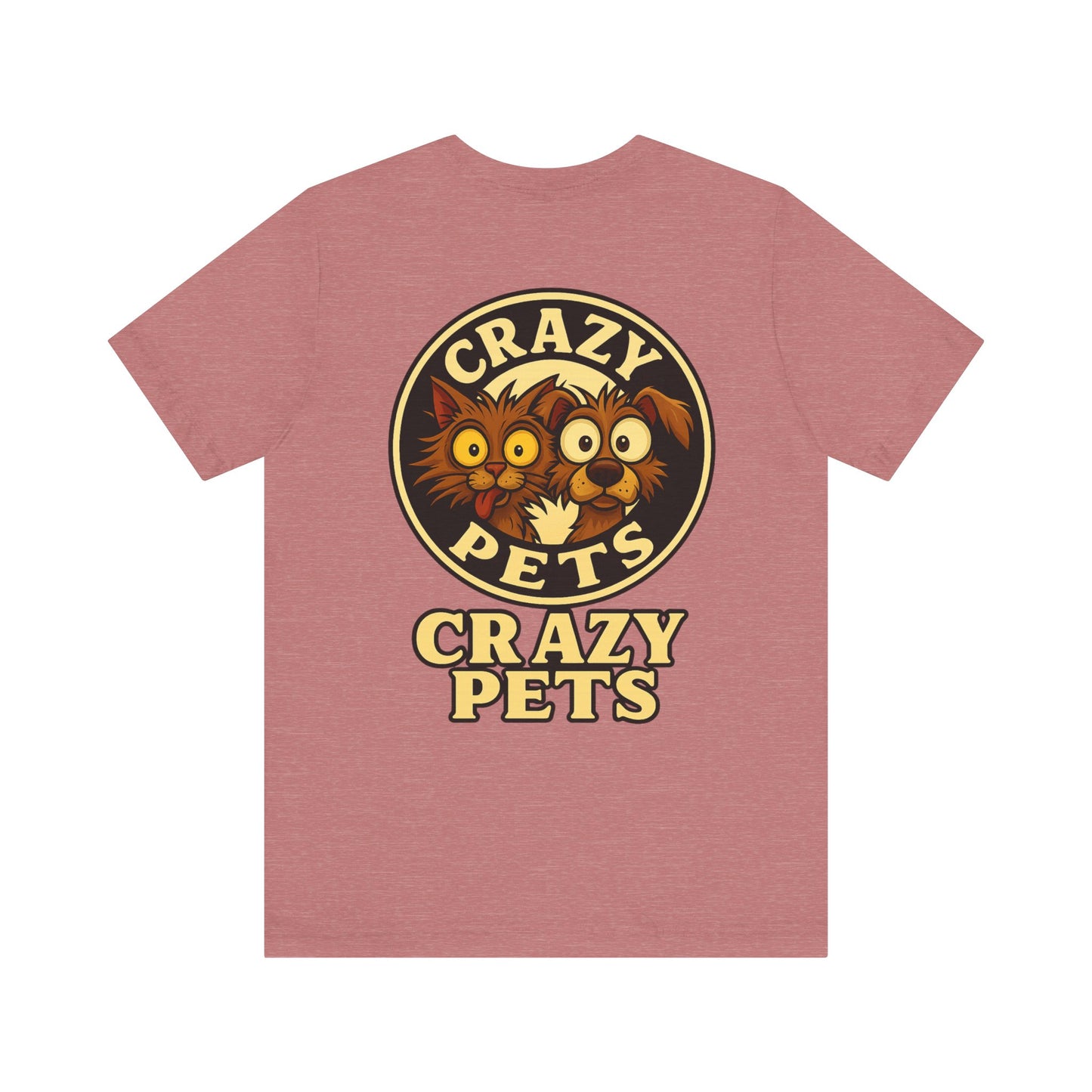 Crazy Pets Tee — "Running on Vibes and Poor Decisions" Cute Coffee-Loving Dog Shirt