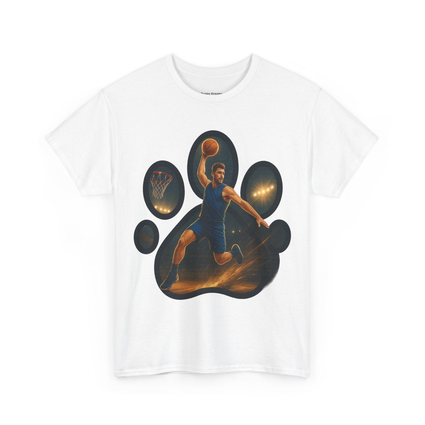 Paw Print Sports Tee | Unisex Heavy Cotton T-Shirt, Animal Lover Gift, Athletes Apparel, Cool Gym Wear, Unique Pet Lover Gift