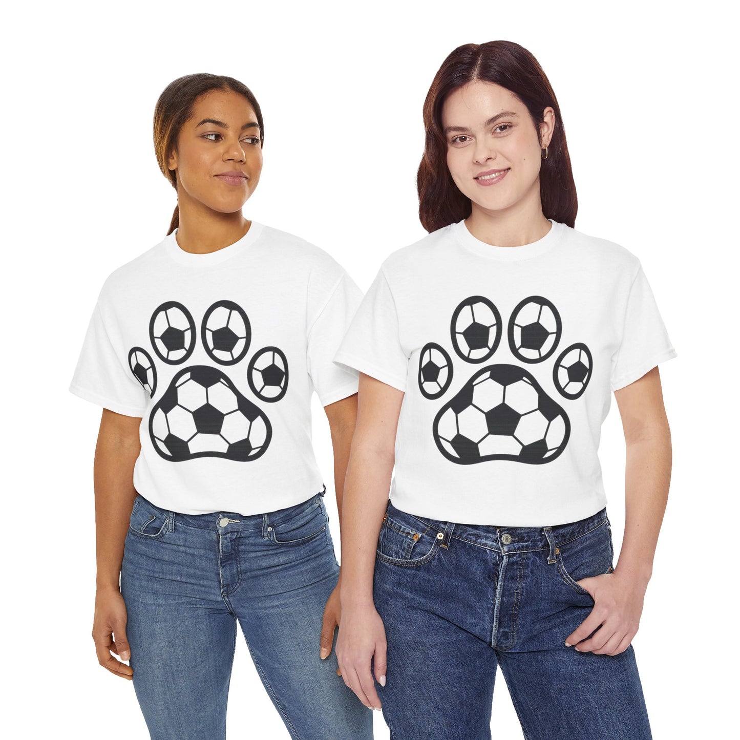 Soccer Paw Print T-Shirt - Pet Lover Gift, Unisex Tee, Football Shirt, Animal Lover Apparel, Sports Fan Gift