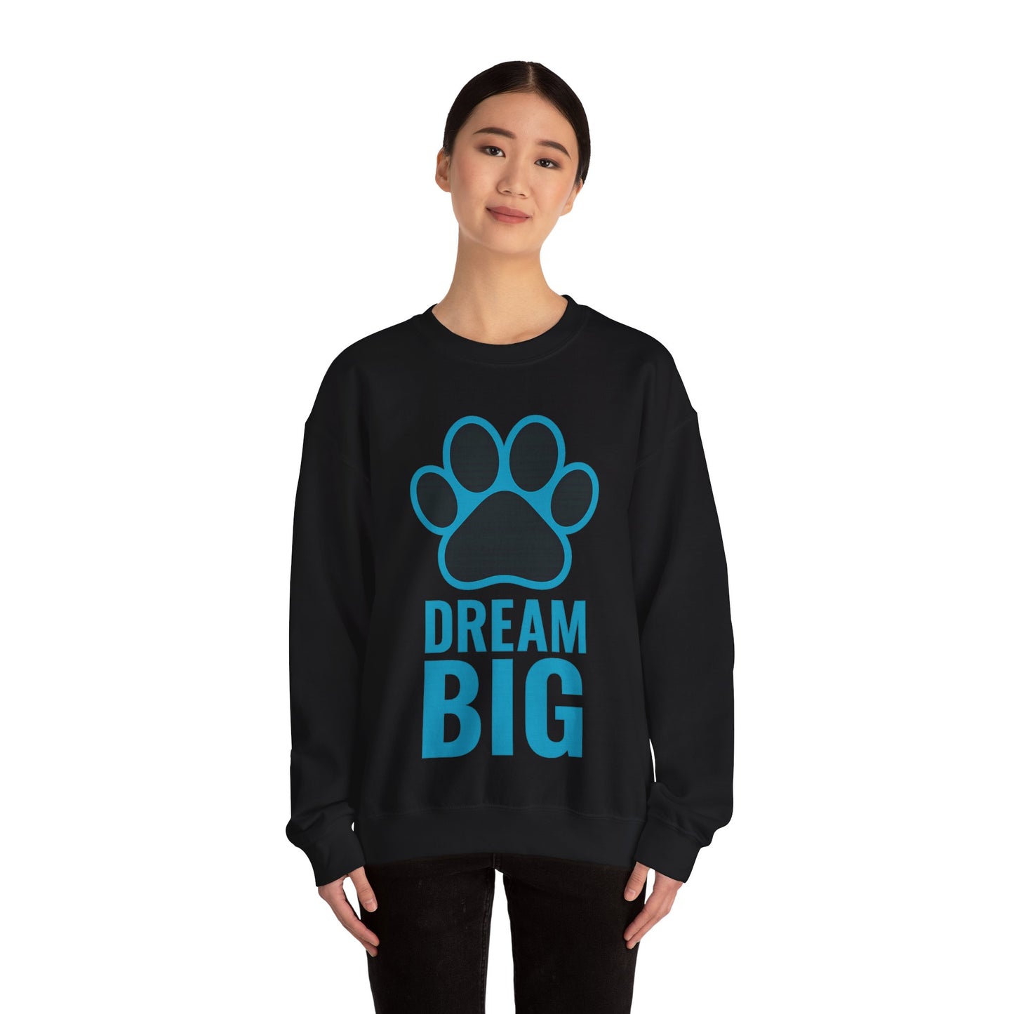 Dream Big Pet-Themed Unisex Crewneck Sweatshirt, Cozy Gift for Animal Lovers, Casual Wear, Dog Mom Gift, Birthday Gift, Comfortable Apparel