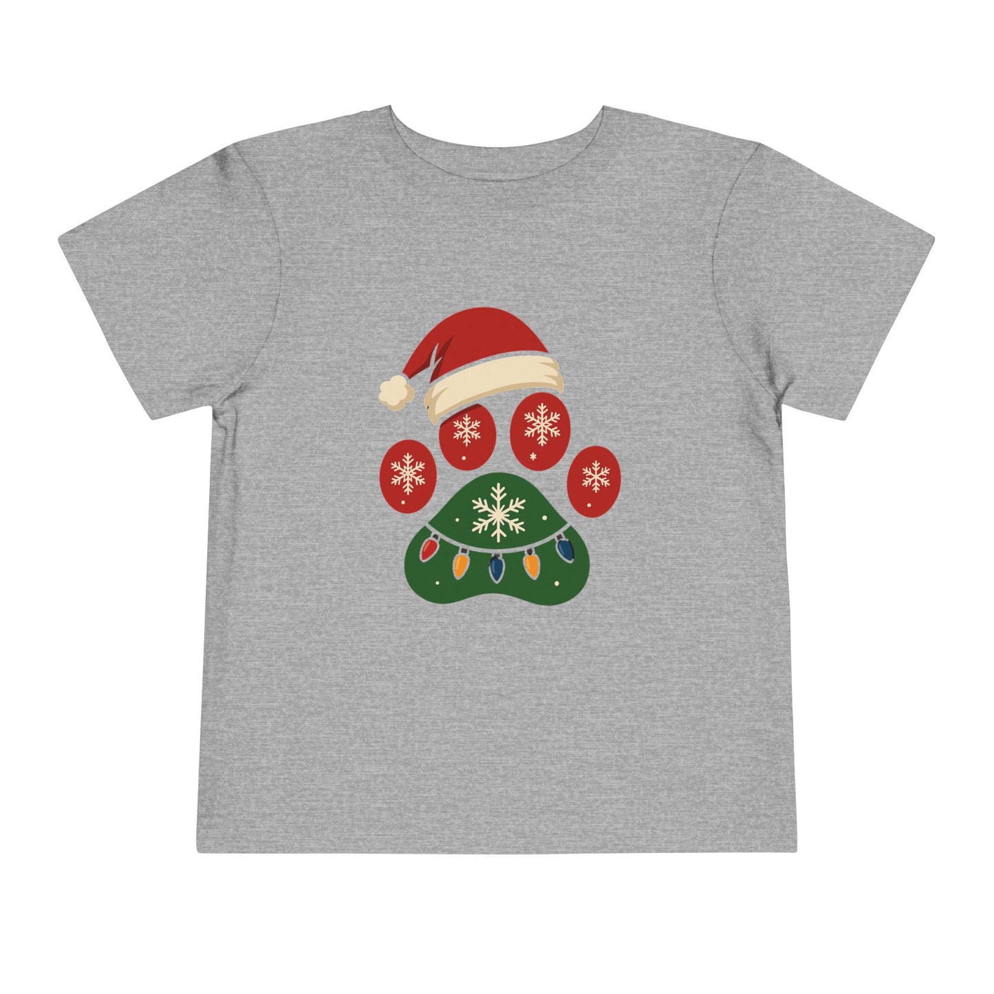 Christmas Toddler Tee with Holiday Paw Print Design, Cute Kids T-Shirt, Santa Dogs Tee, Holiday Outfit, Festive Child Shirt