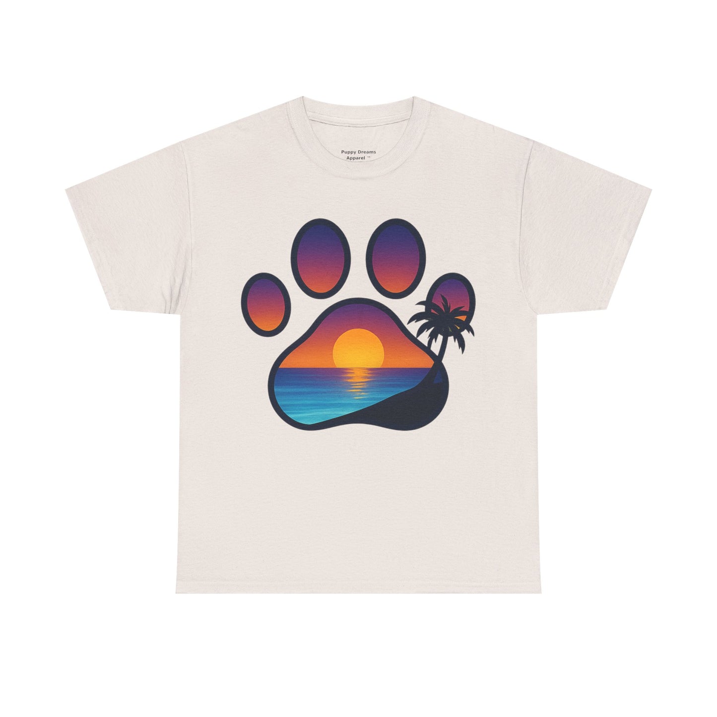 Sunset Beach Paw Print Tee | Pet Lovers Shirt, Gift for Dog Owners, Casual Wear, Summer Vibes, Animal Lover Apparel