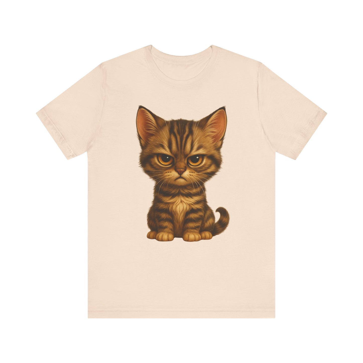 Cute Grumpy Tabby Kitten T-Shirt — Adorable Cat Graphic Tee