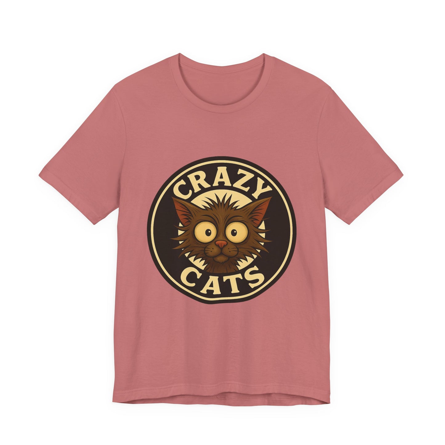 Crazy Cats T‑Shirt — Retro Cute Cat Badge Tee