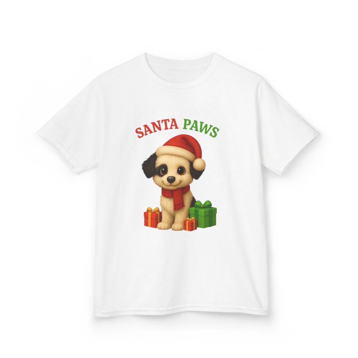 Kids Santa Paws Tee, Adorable Holiday Dog T-Shirt, Christmas Gift for Boys and Girls, Cute Pup Design, Holiday Apparel, Festive Kids Wear