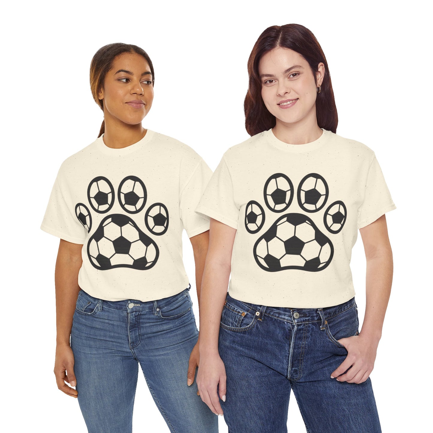 Soccer Paw Print T-Shirt - Pet Lover Gift, Unisex Tee, Football Shirt, Animal Lover Apparel, Sports Fan Gift