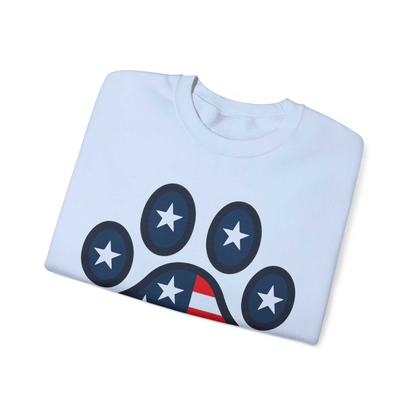 Patriotic Paw Print Crewneck Sweatshirt, Dog Lover Gift, USA Sweatshirt, Fourth of July Apparel, Animal Print Sweatshirt