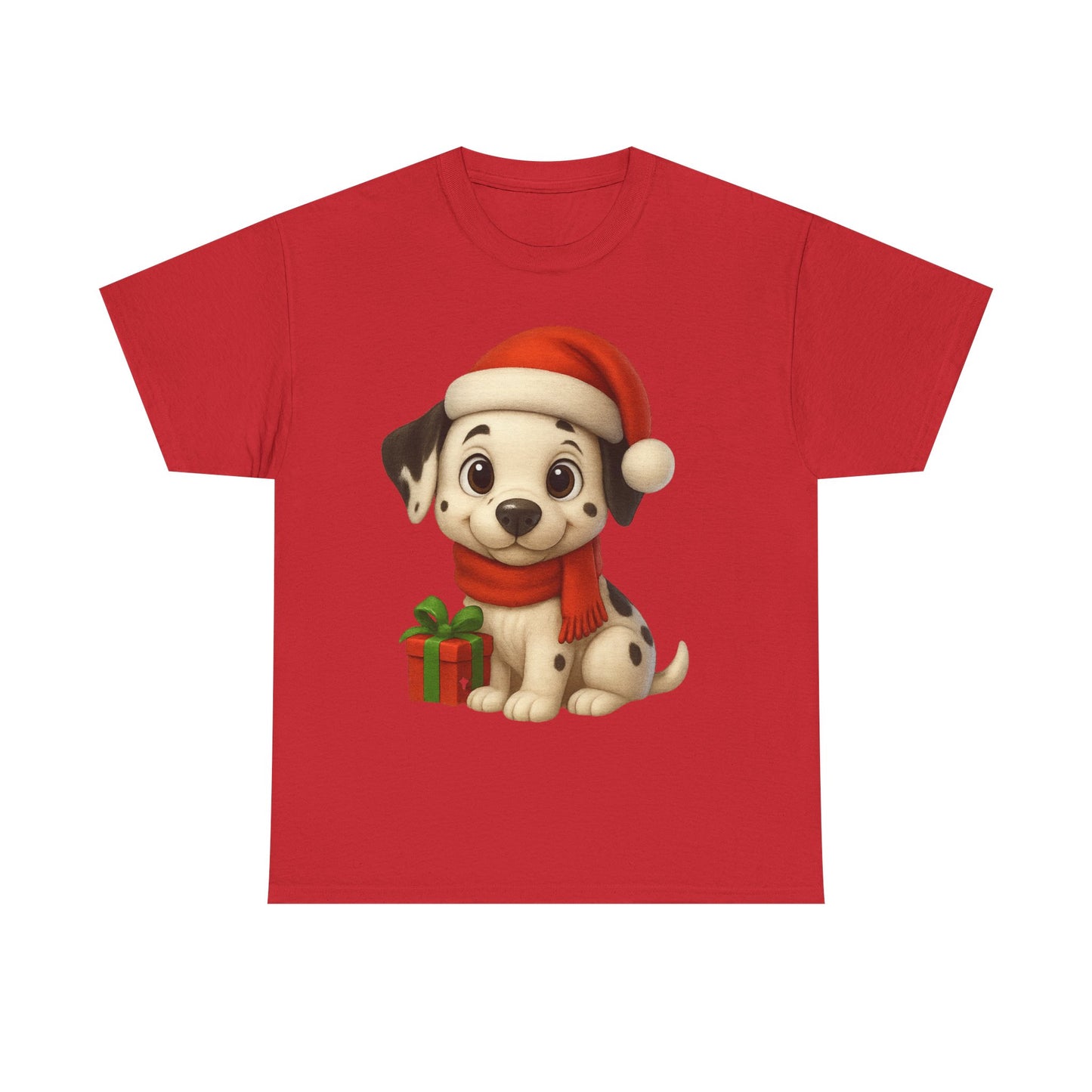 Adorable Christmas Puppy Tee - Unisex Heavy Cotton Tee