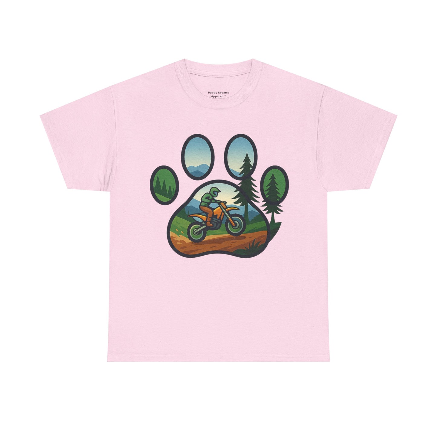 Adventure Paw Print T-Shirt, Unisex Cotton Tee, Outdoor Enthusiast Gift, Nature Lover Shirt, Motorcycle Graphics Tee