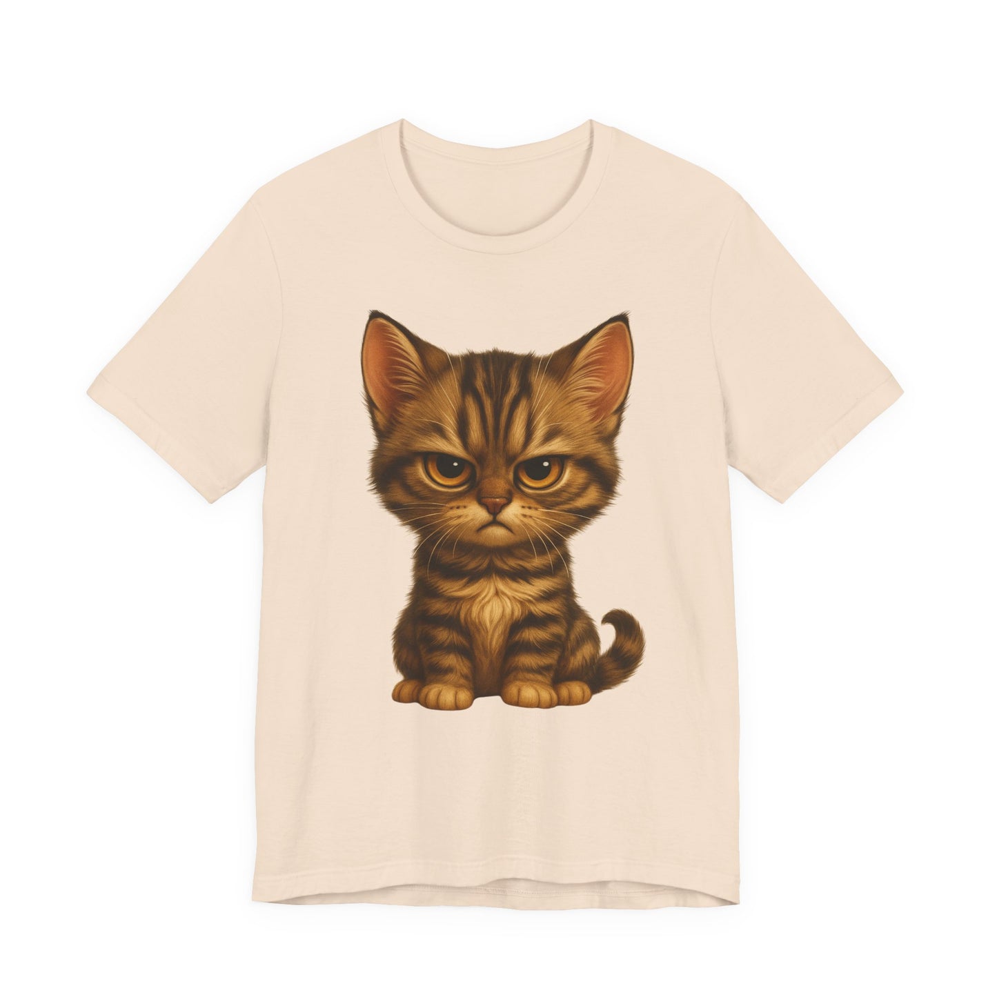 Cute Grumpy Tabby Kitten T-Shirt — Adorable Cat Graphic Tee