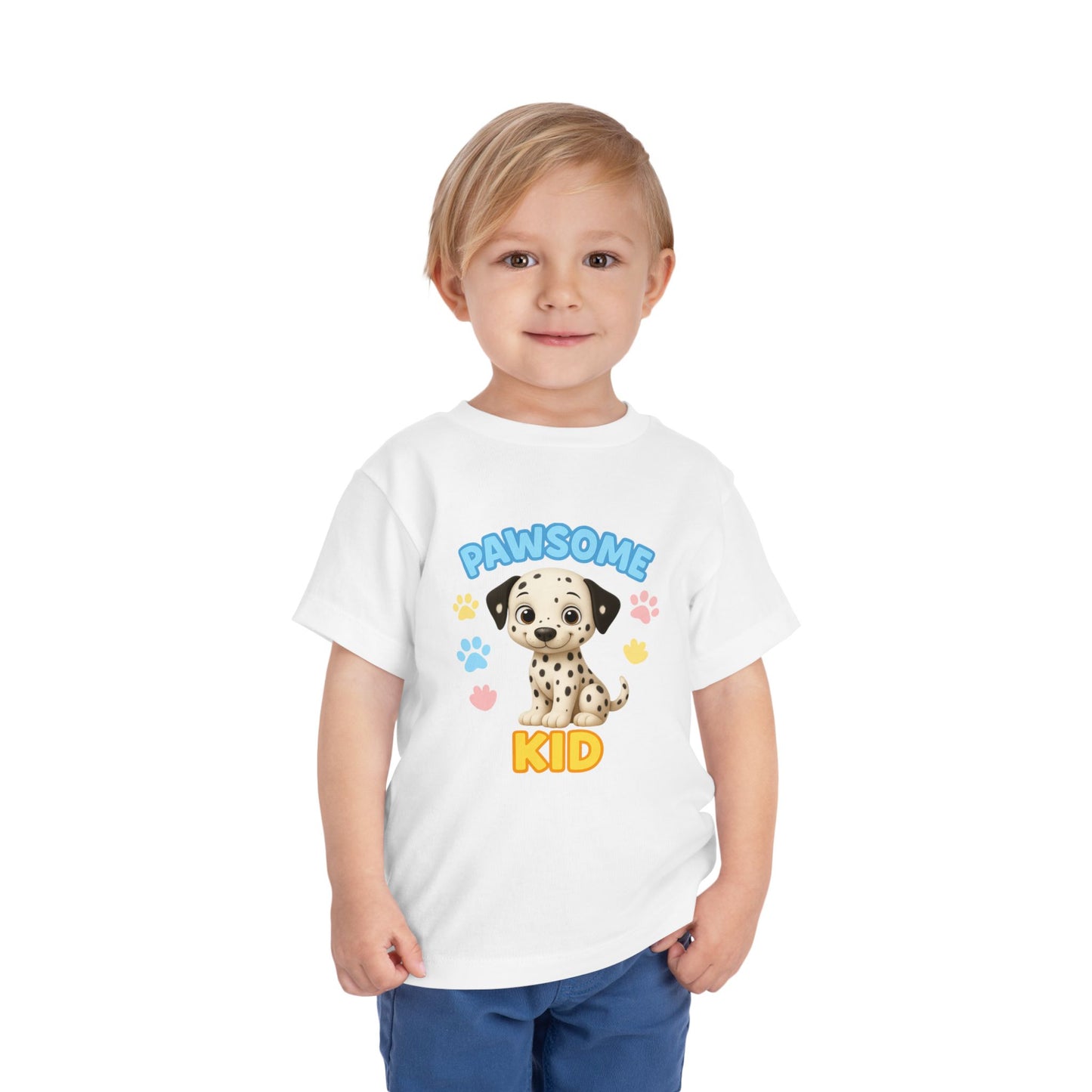 Pawsome Kid Toddler Tee, Cute Dog Tee for Toddlers, Kids' Short Sleeve Shirt, Birthday Gift, Animal Lovers, Pet Themed Apparel