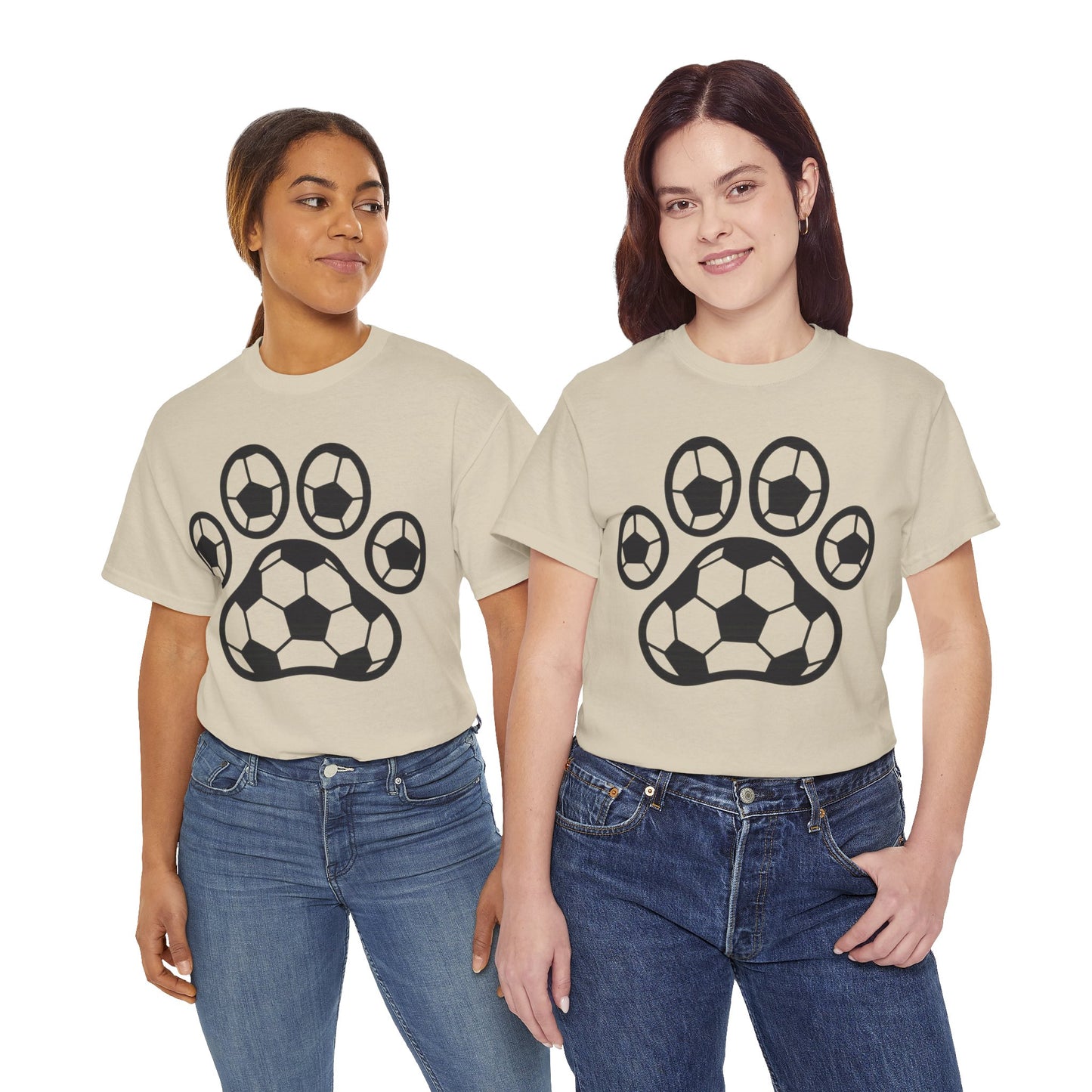 Soccer Paw Print T-Shirt - Pet Lover Gift, Unisex Tee, Football Shirt, Animal Lover Apparel, Sports Fan Gift
