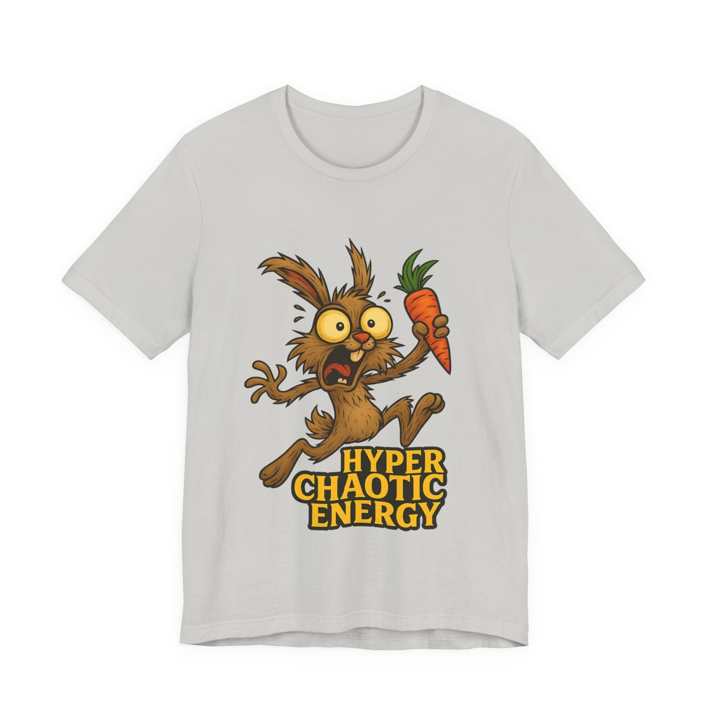 Rabbit Cartoon Tee - "Hyper Chaotic Energy" / "Rabbits Let Me Overthink About It" Graphic T-Shirt