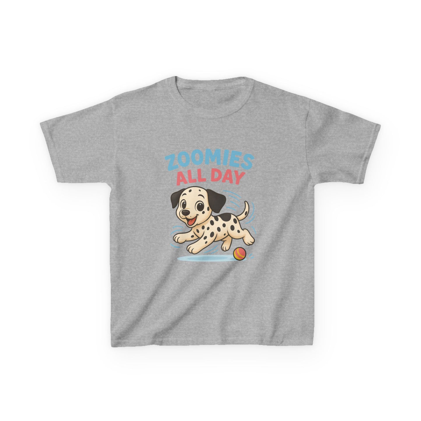 Kids Dalmatian Zoomies Tee, Funny Dog T-Shirt, Kids Playwear, Animal Lover Gift, Pet-Themed Apparel