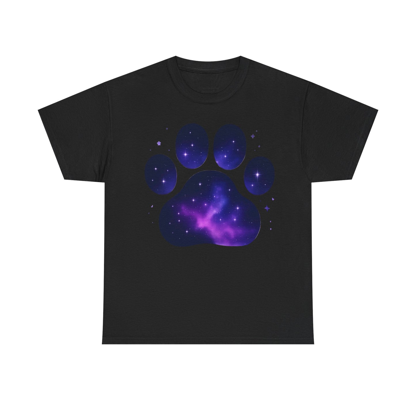 Cosmic Pet Paw Print Tee | Unisex T-Shirt for Animal Lovers, Galaxy Print, Dog & Cat Tees, Gift for Pet Owners, Space Theme Shirt