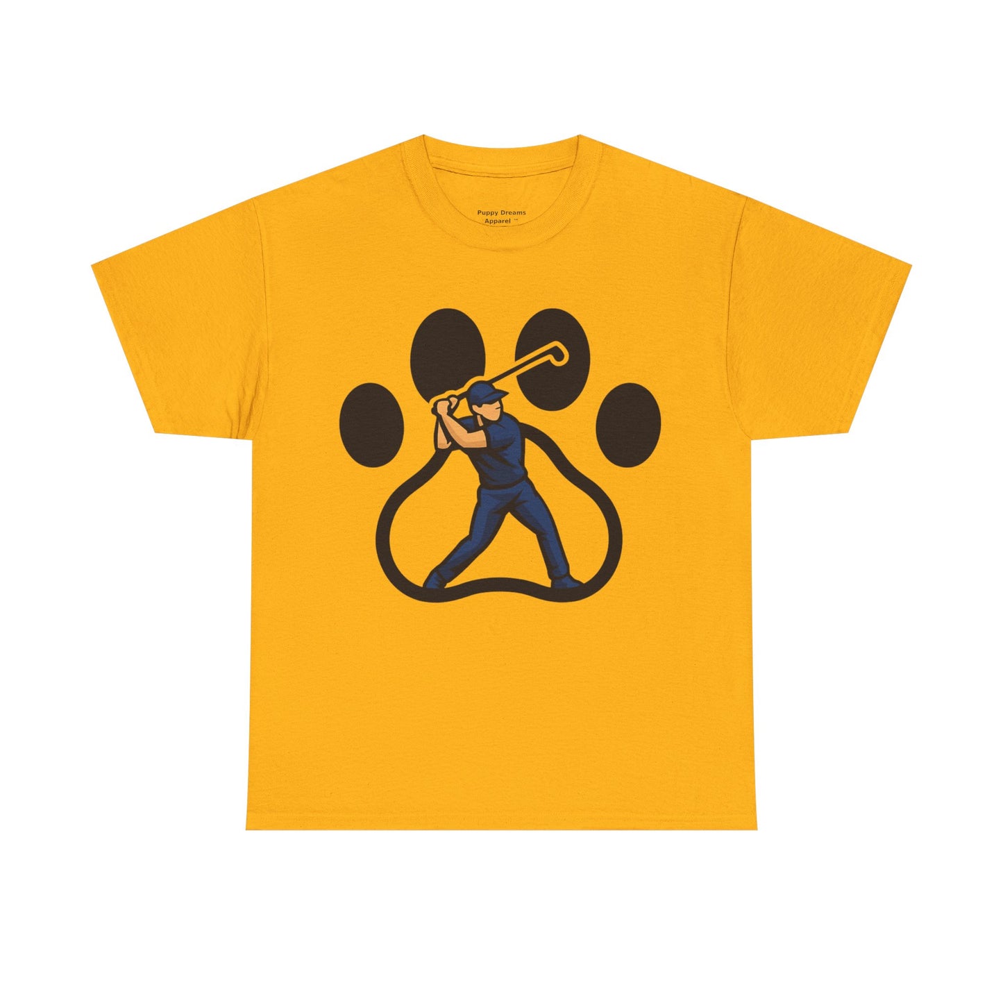 Paw Print Baseball Tee, Unisex Heavy Cotton Tee, Animal Lover Gift, Dog Dad Shirt, Casual Wear, Perfect for Birthdays, Sports Events
