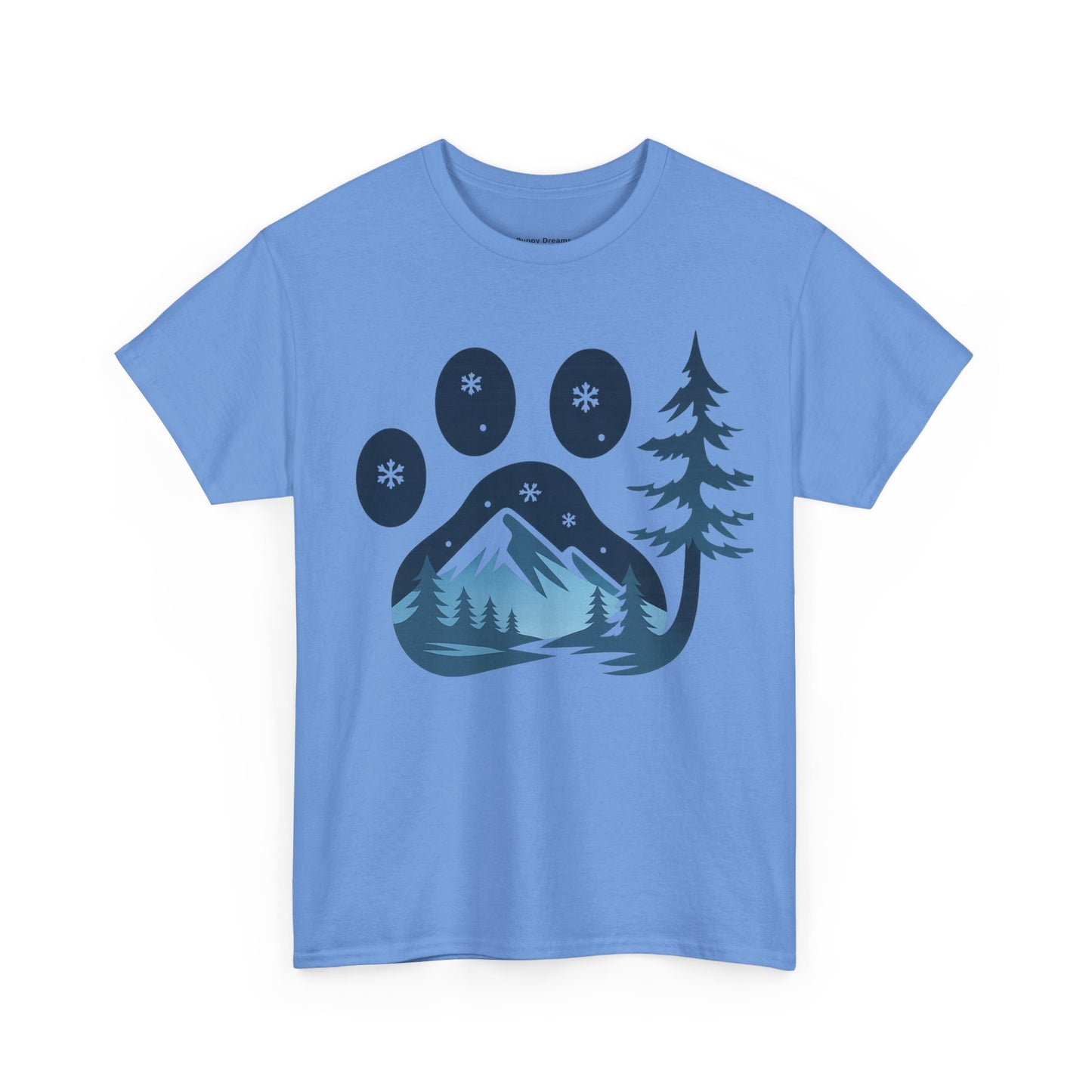 Mountain Paw Print Tee, Nature Lover Gift, Hiking T-Shirt, Animal Print Shirt, Unisex Graphic Tee, Outdoor Adventure Wear