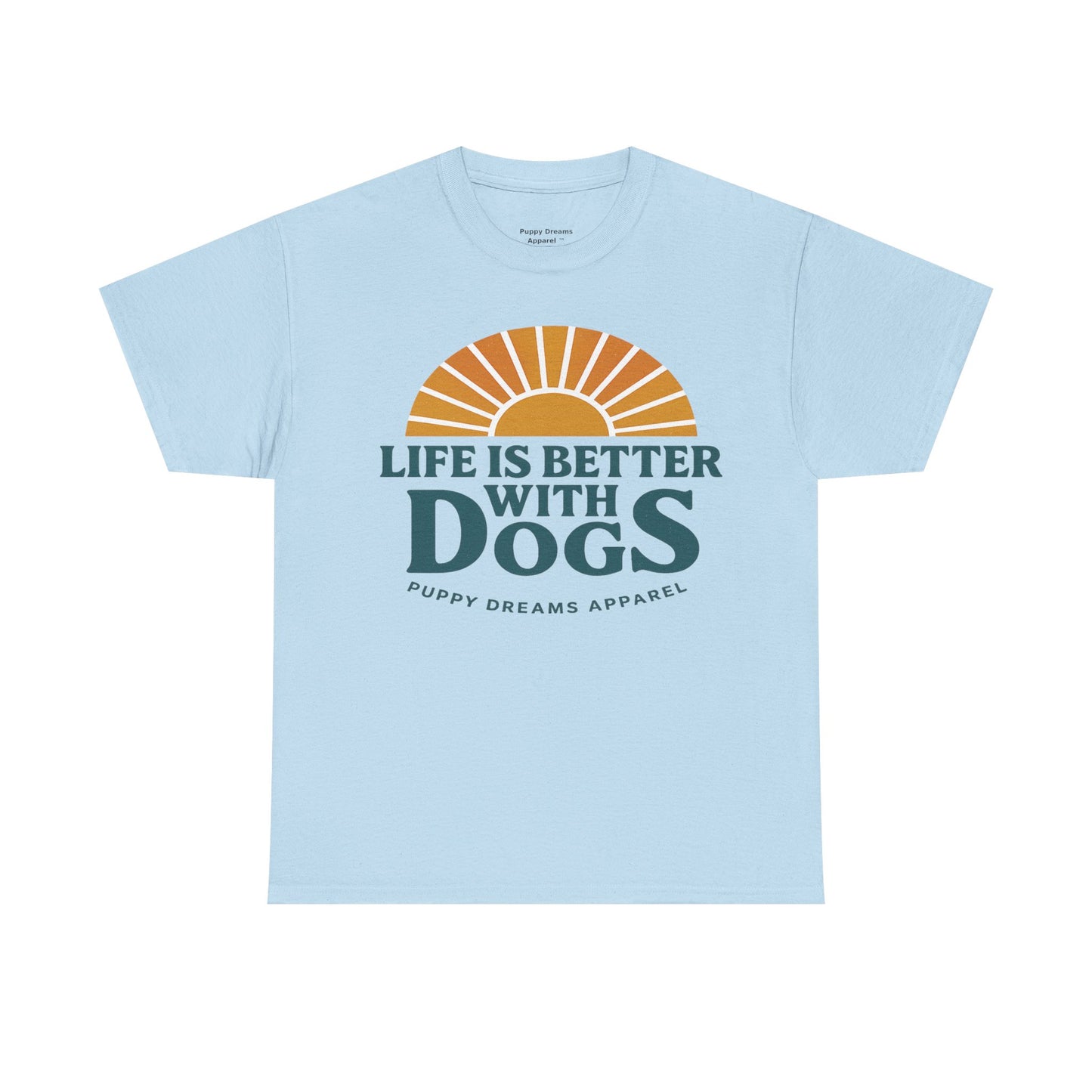 Life is Better with Dogs Unisex Heavy Cotton Tee, Dog Lover Gift, Pet Owner Apparel, Fun Casual Wear, Perfect for Dog Lovers