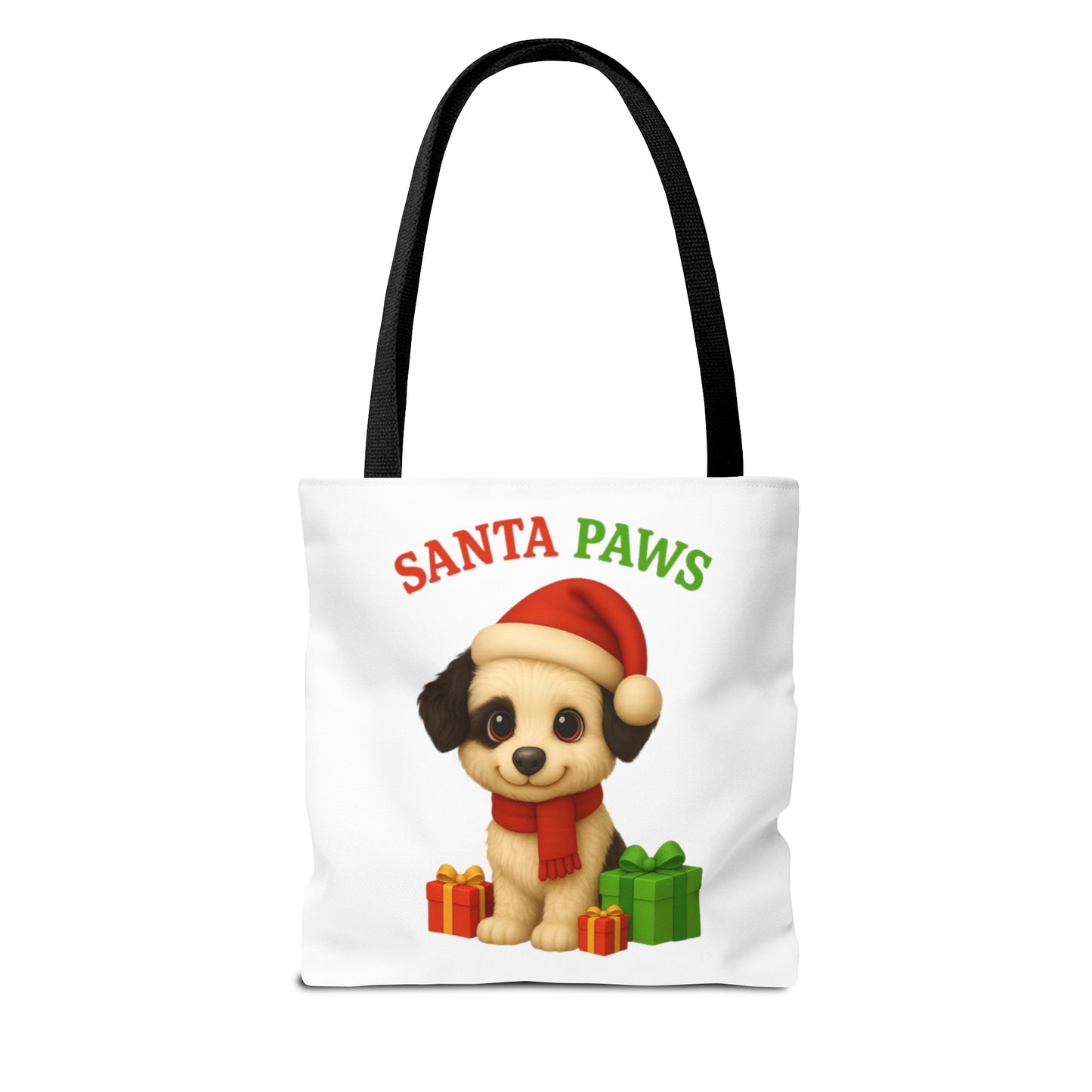 Christmas Dog Tote Bag, Pet Lover Gift, Santa Paws Eco-friendly Bag, Holiday Shopping Tote, Cute Puppy Design, Dog Owner Accessory