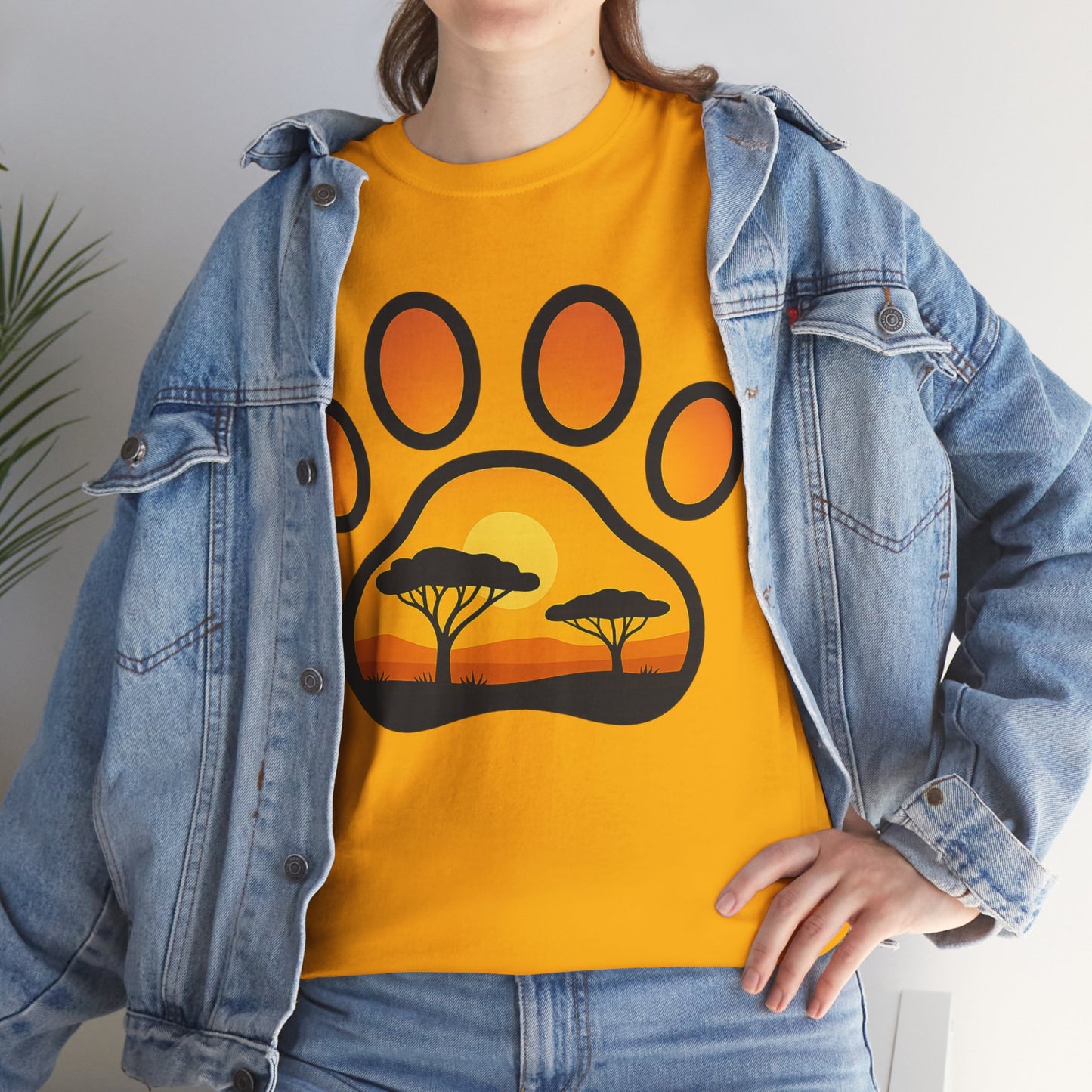 Sunset Paw Print Unisex Tee, Animal Lover Shirt, Nature Graphic T-Shirt, Gift for Pet Owners, Outdoor Adventure Apparel