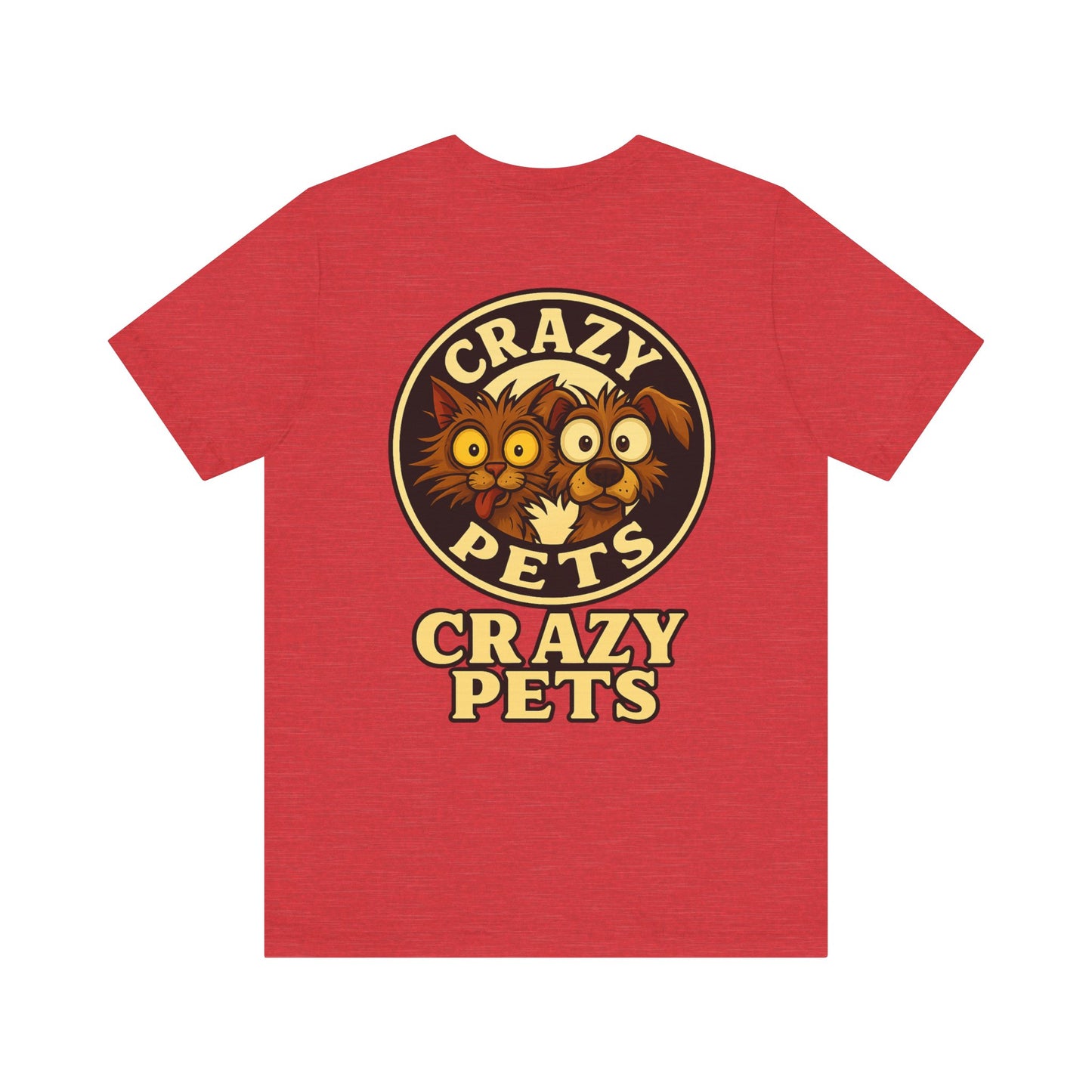 Crazy Pets Tee — "Running on Vibes and Poor Decisions" Cute Coffee-Loving Dog Shirt