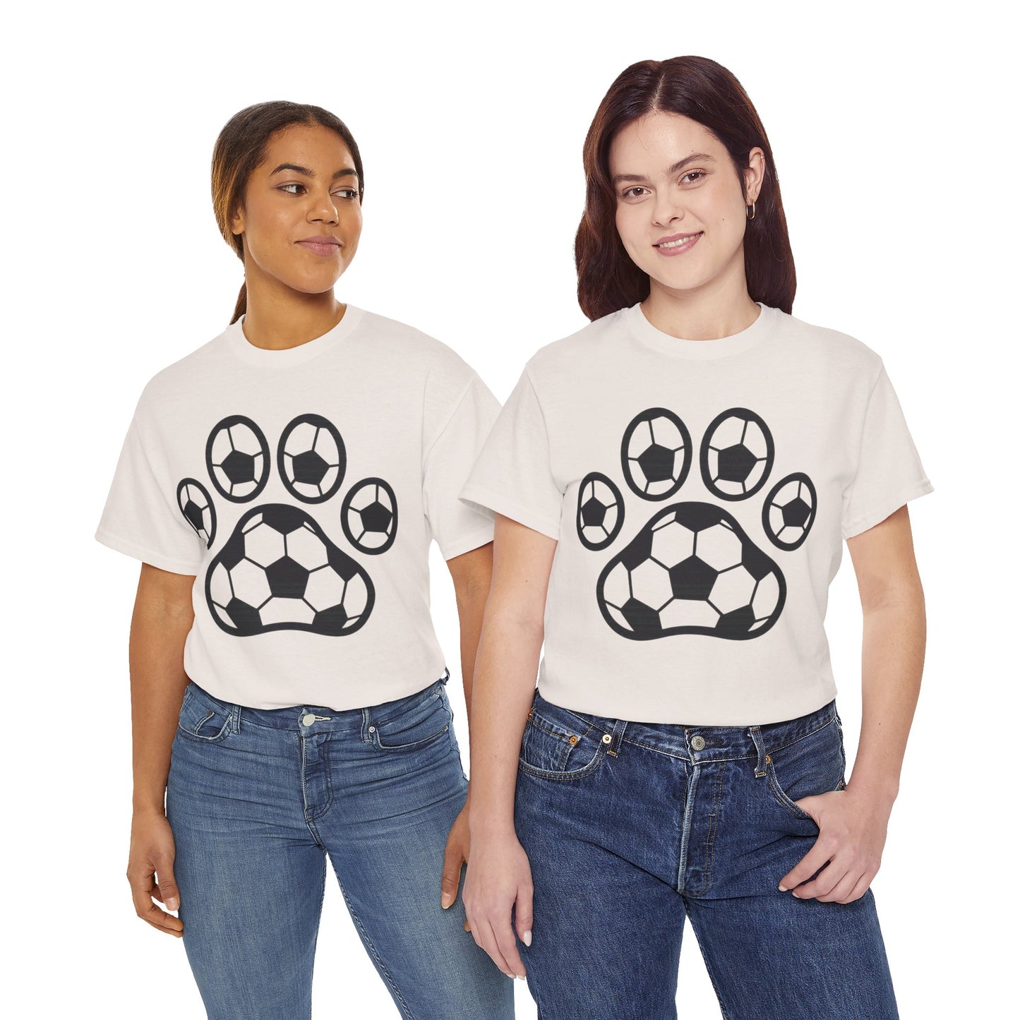 Soccer Paw Print T-Shirt - Pet Lover Gift, Unisex Tee, Football Shirt, Animal Lover Apparel, Sports Fan Gift
