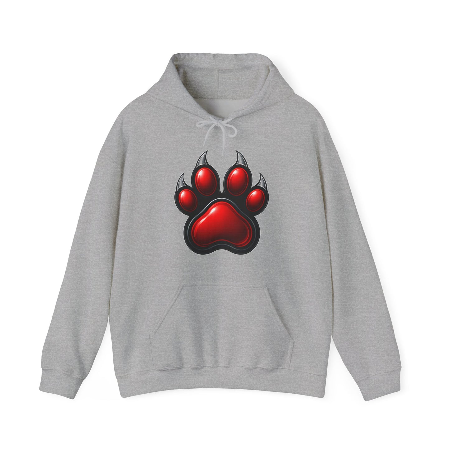 Red Paw Print Hoodie - Cozy Unisex Sweatshirt for Animal Lovers, Pet Enthusiasts, Gift for Dog Owners, Unique Casual Wear, Wild Style