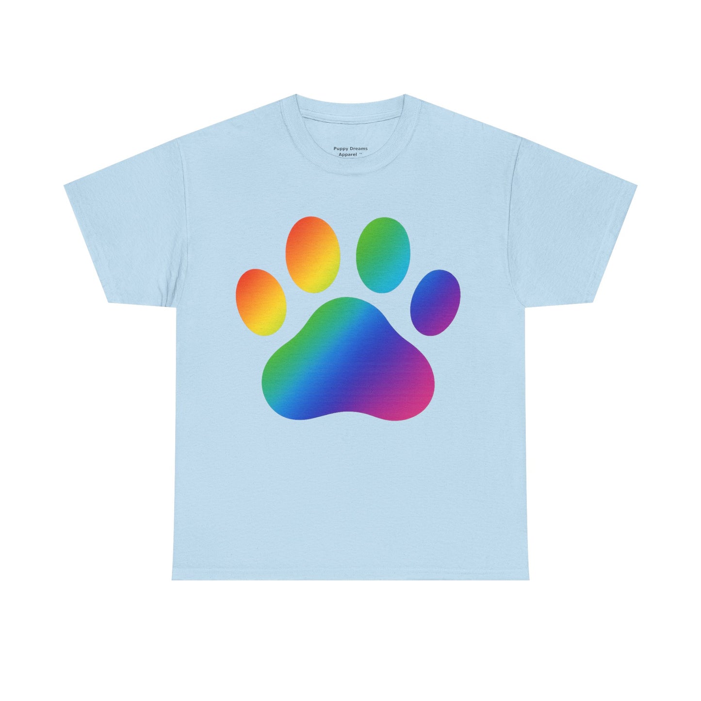 Pride Paw Print Unisex Heavy Cotton Tee | Perfect for Animal Lovers, LGBTQ+ Events, Dog Lovers, Casual Wear, Gift