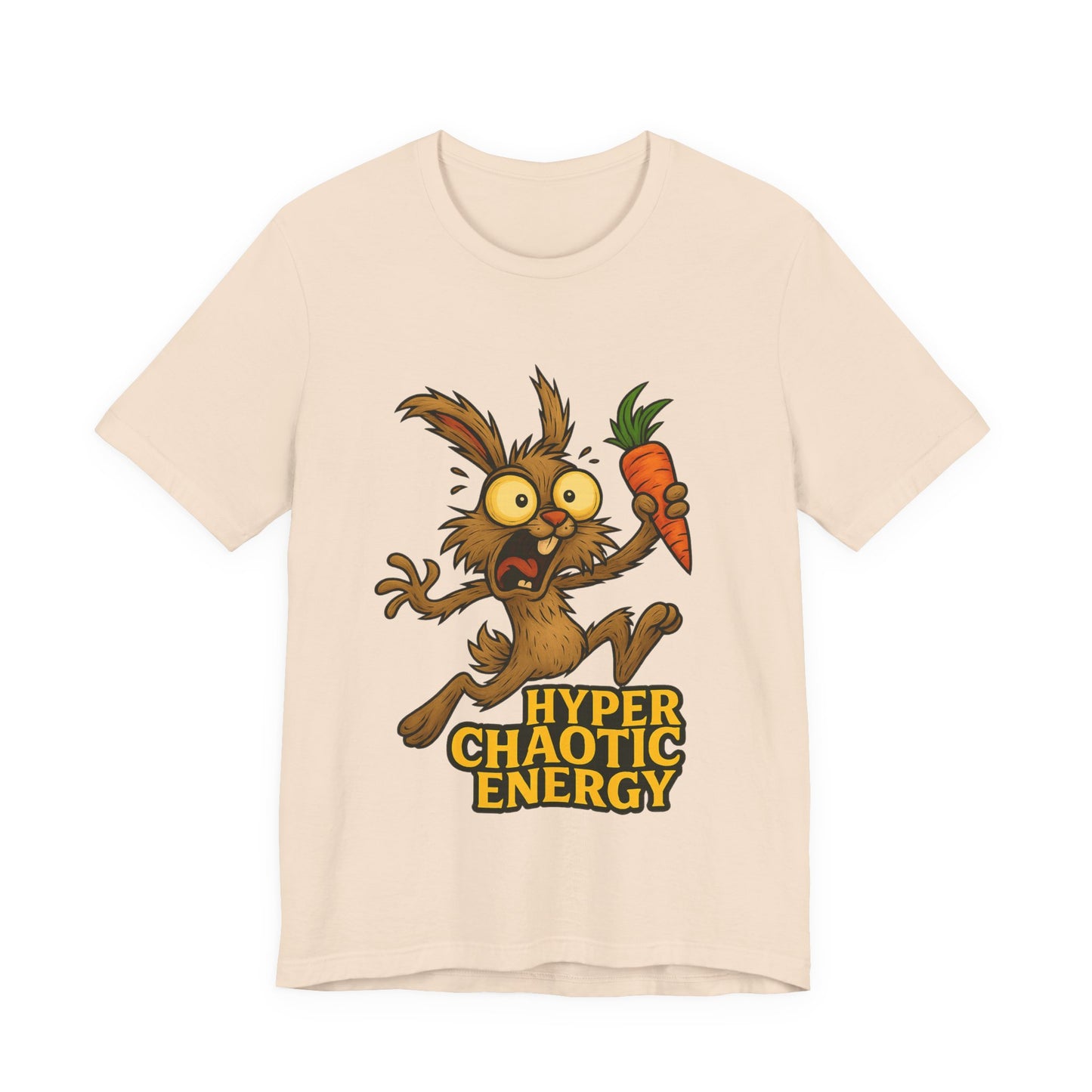 Rabbit Cartoon Tee - "Hyper Chaotic Energy" / "Rabbits Let Me Overthink About It" Graphic T-Shirt