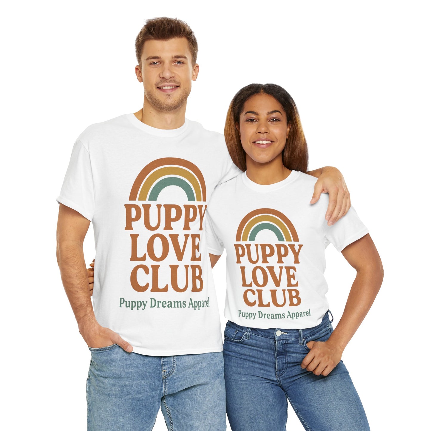 Puppy Love Club Unisex Heavy Cotton Tee, Dog Lover Shirt, Pet Owner Gift, Cute Graphic Tee, Animal Enthusiast Apparel, Casual Everyday Wear